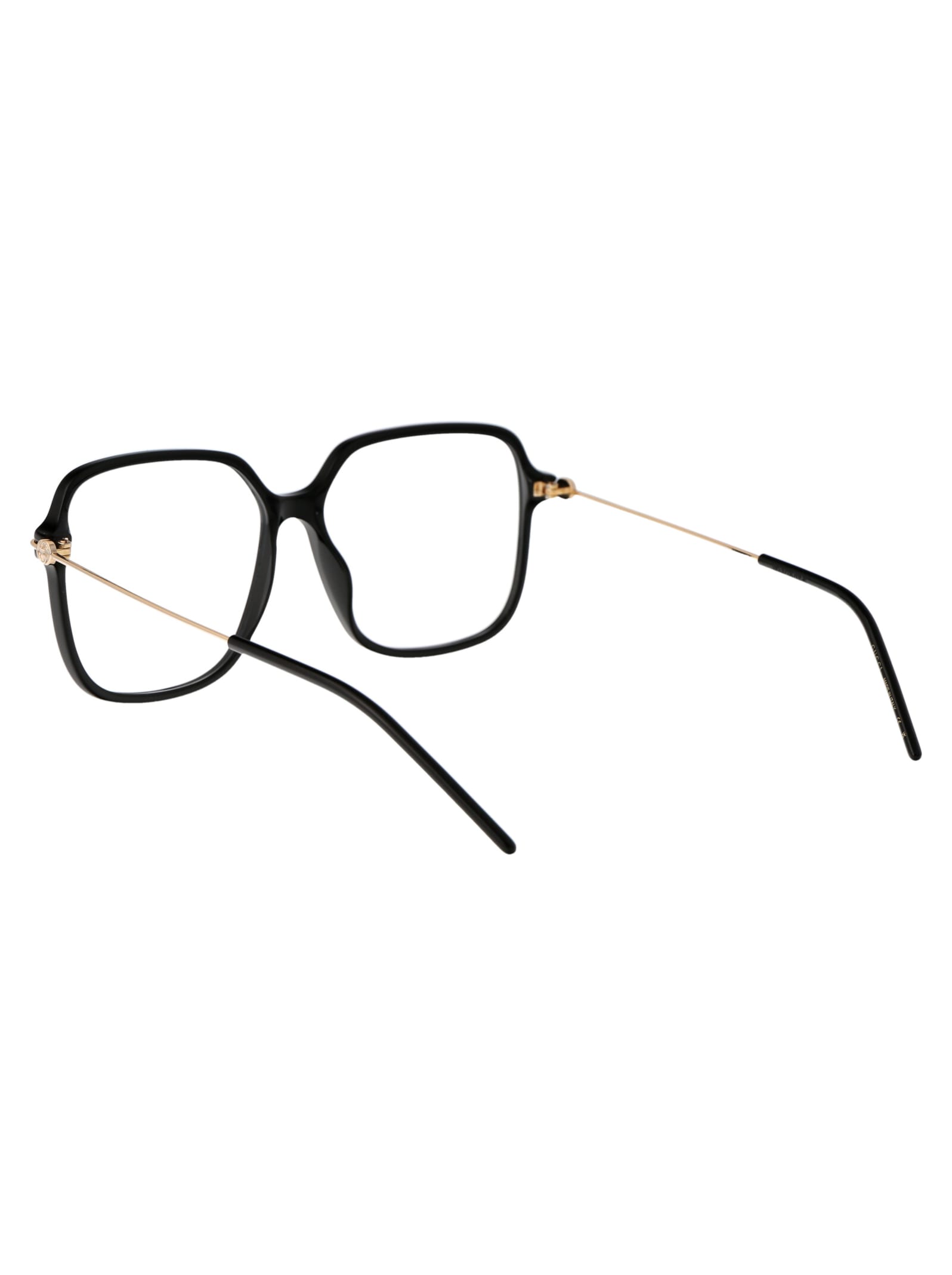 Shop Gucci Gg1271o Glasses In 001 Black Gold Transparent