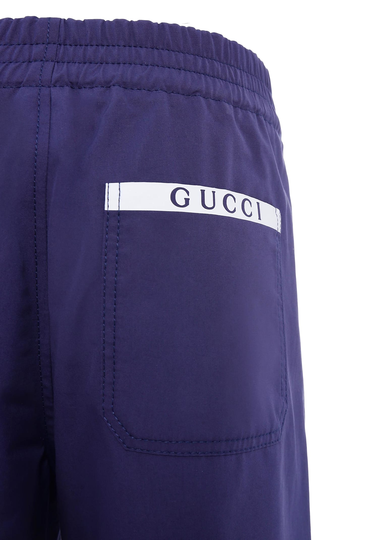 Gucci Blue Trousers For Boy With Logo In Blue