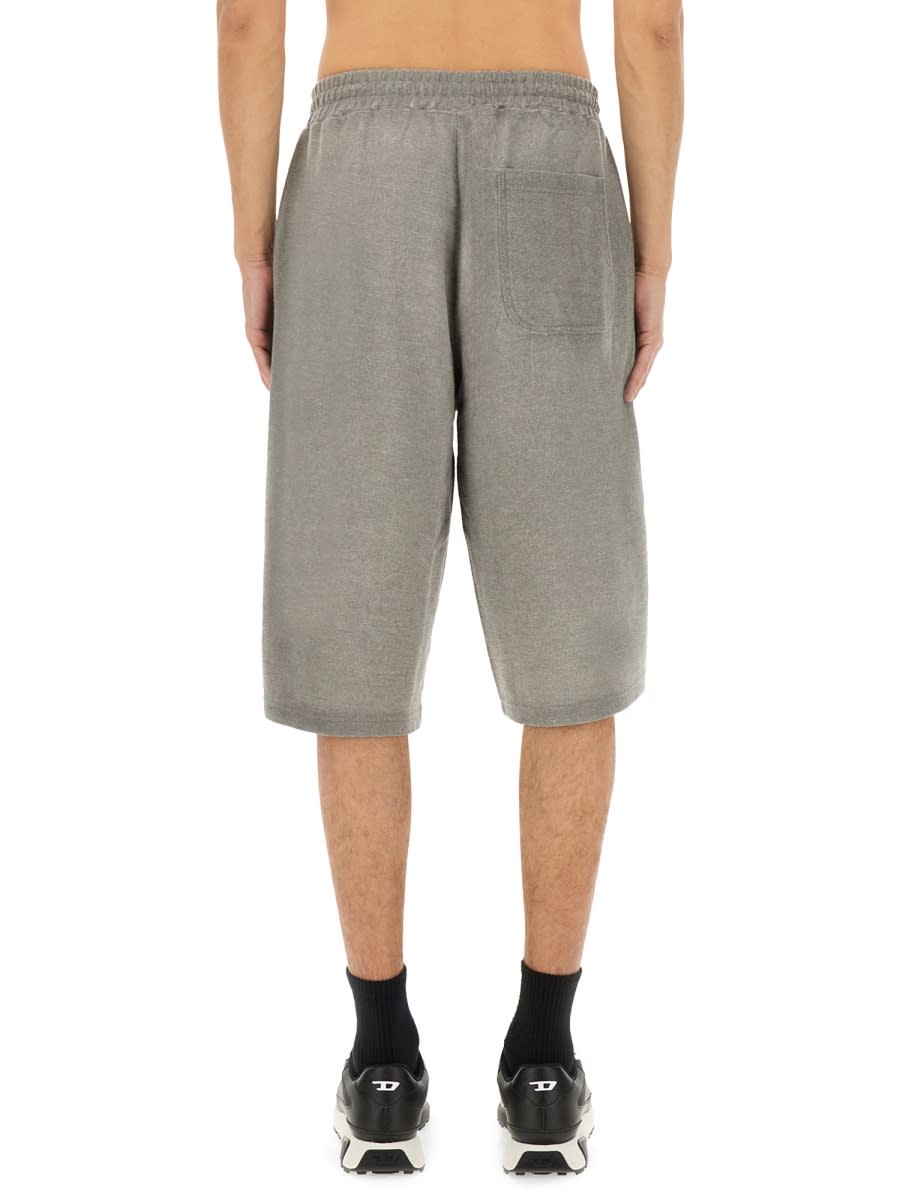 Diesel Distressed Shorts In Grey