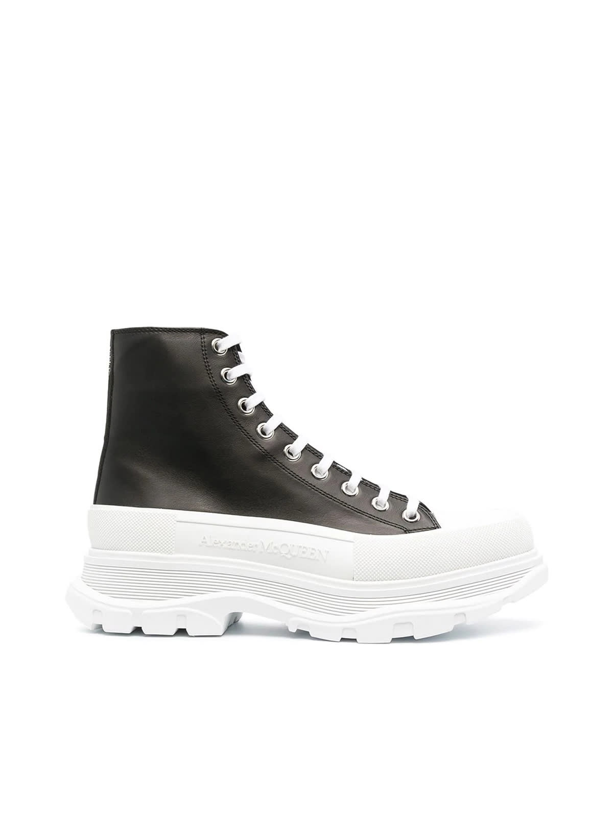 Alexander McQueen Leath. Upper And Rubber Sole High Boots