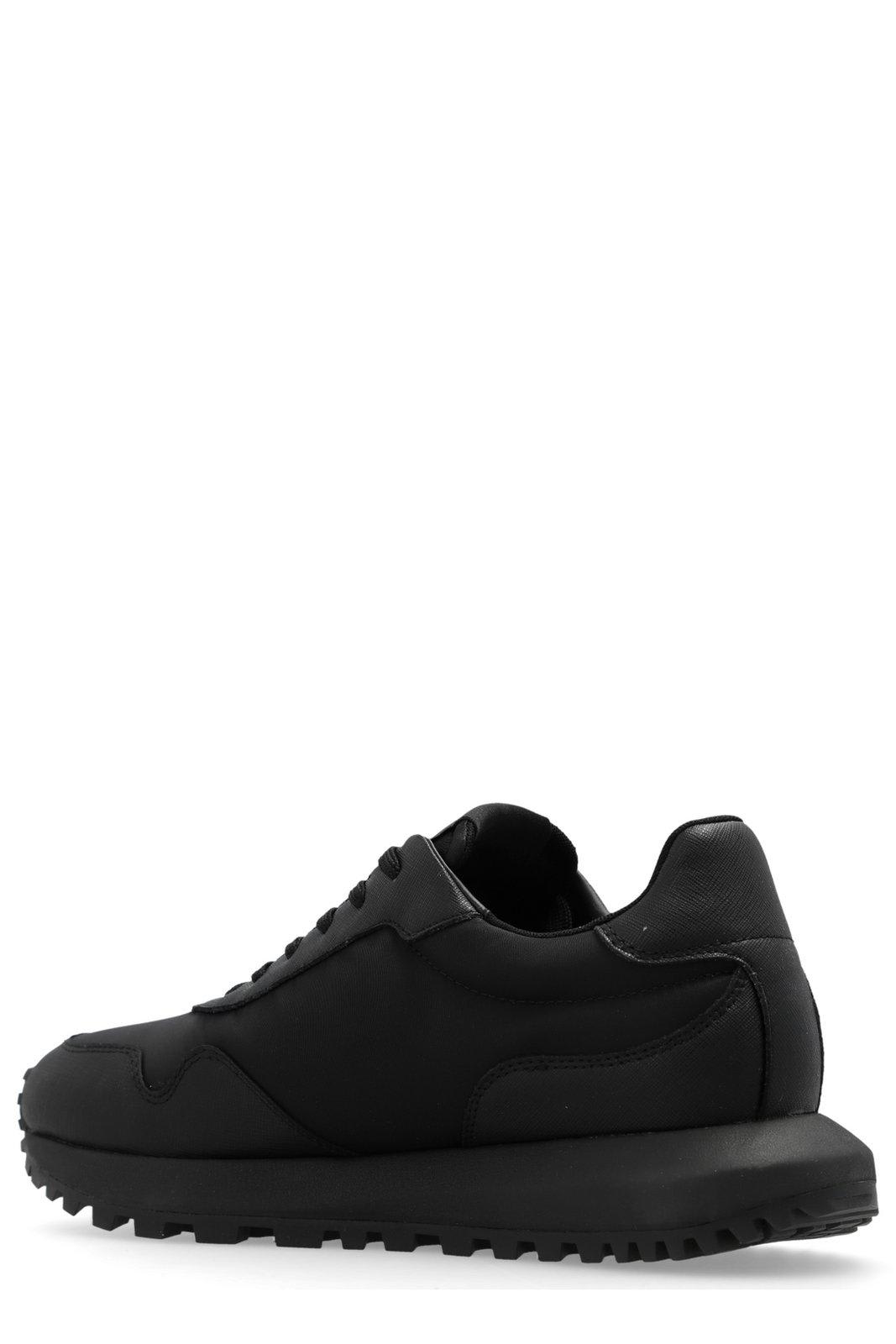 Shop Emporio Armani Sustainability Low-top Sneakers In Black