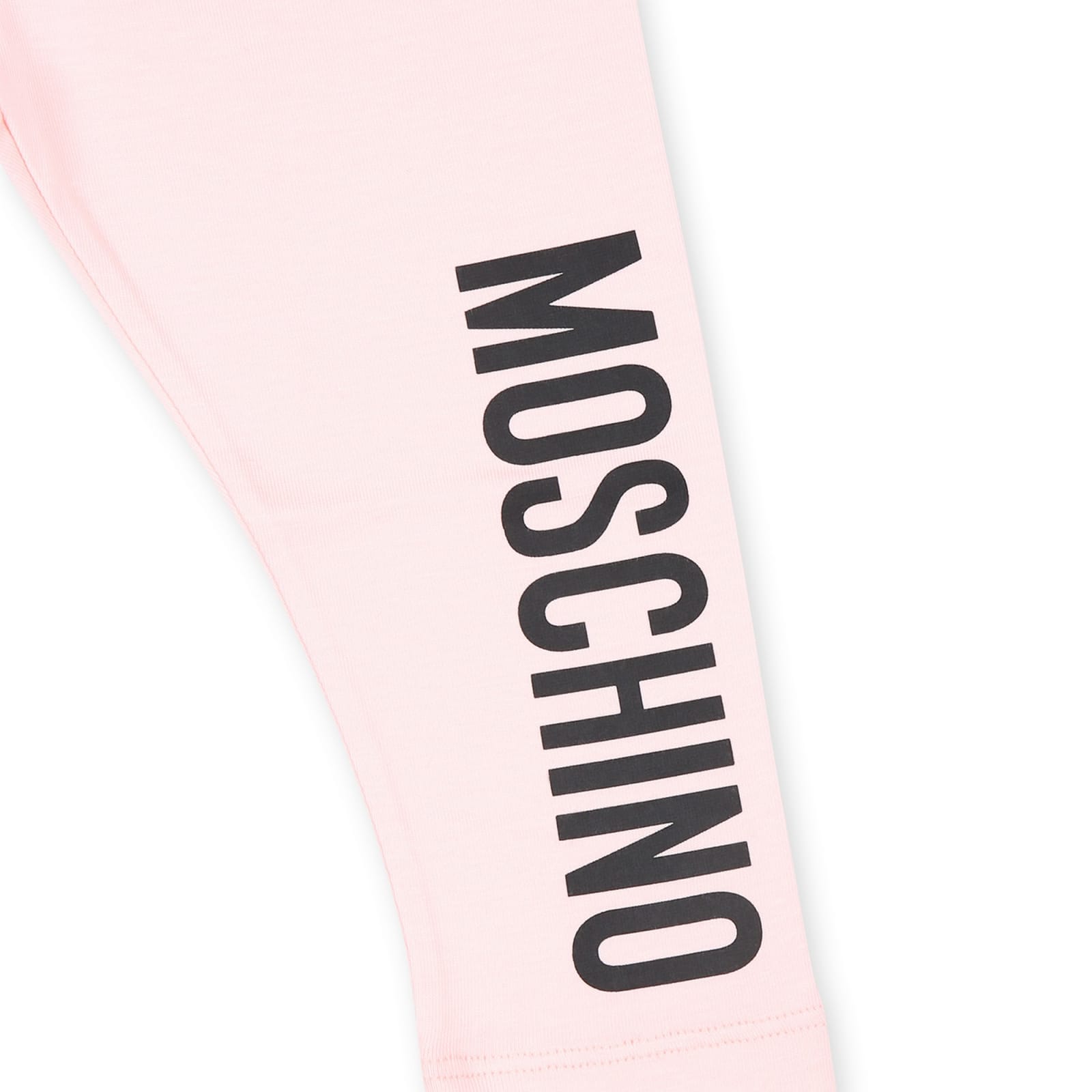 Shop Moschino Pink Leggings For Baby Girl With Logo