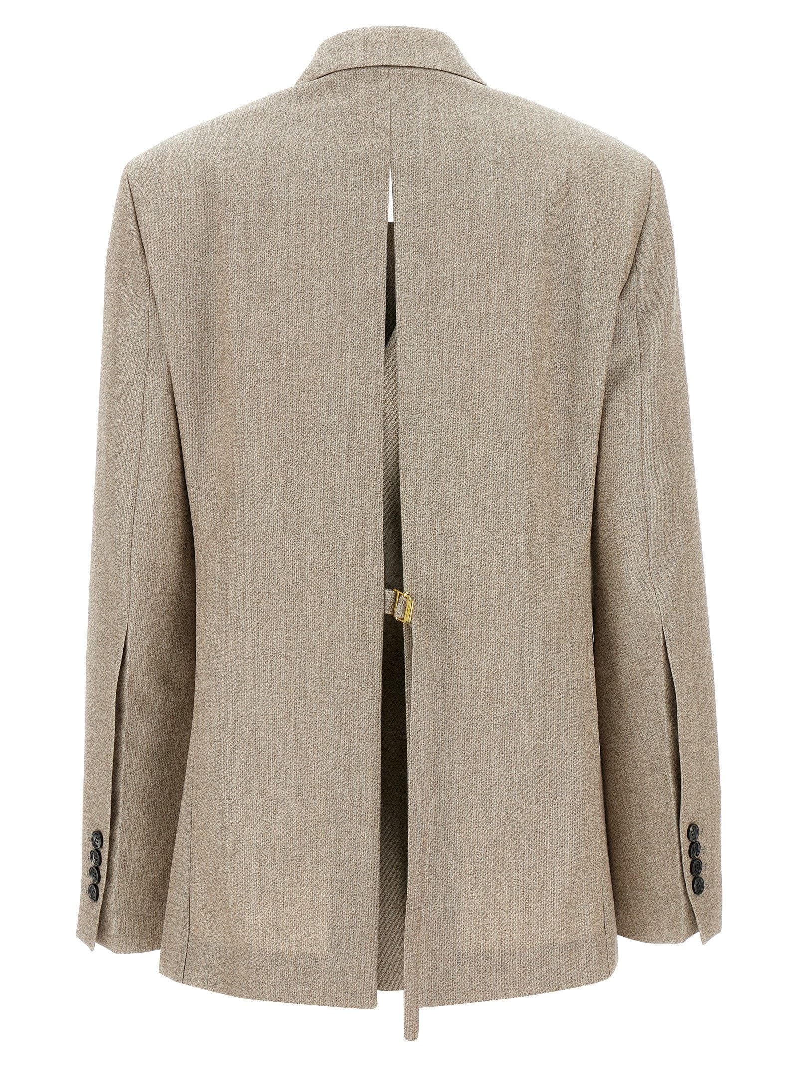 Ami Alexandre Mattiussi Beige Wool Back Slit Double Breasted Jacket Beige In Red