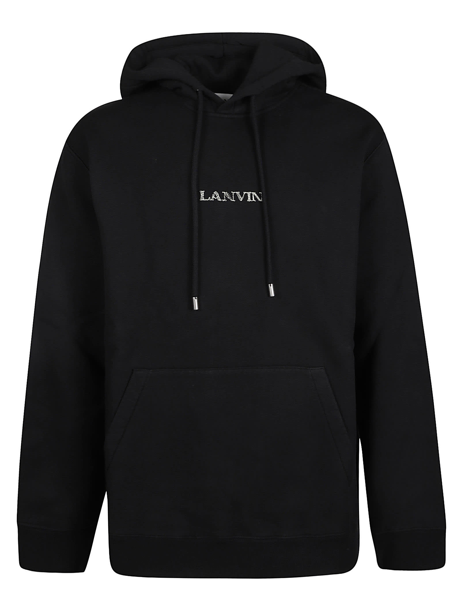 Shop Lanvin Logo Hoodie In Black