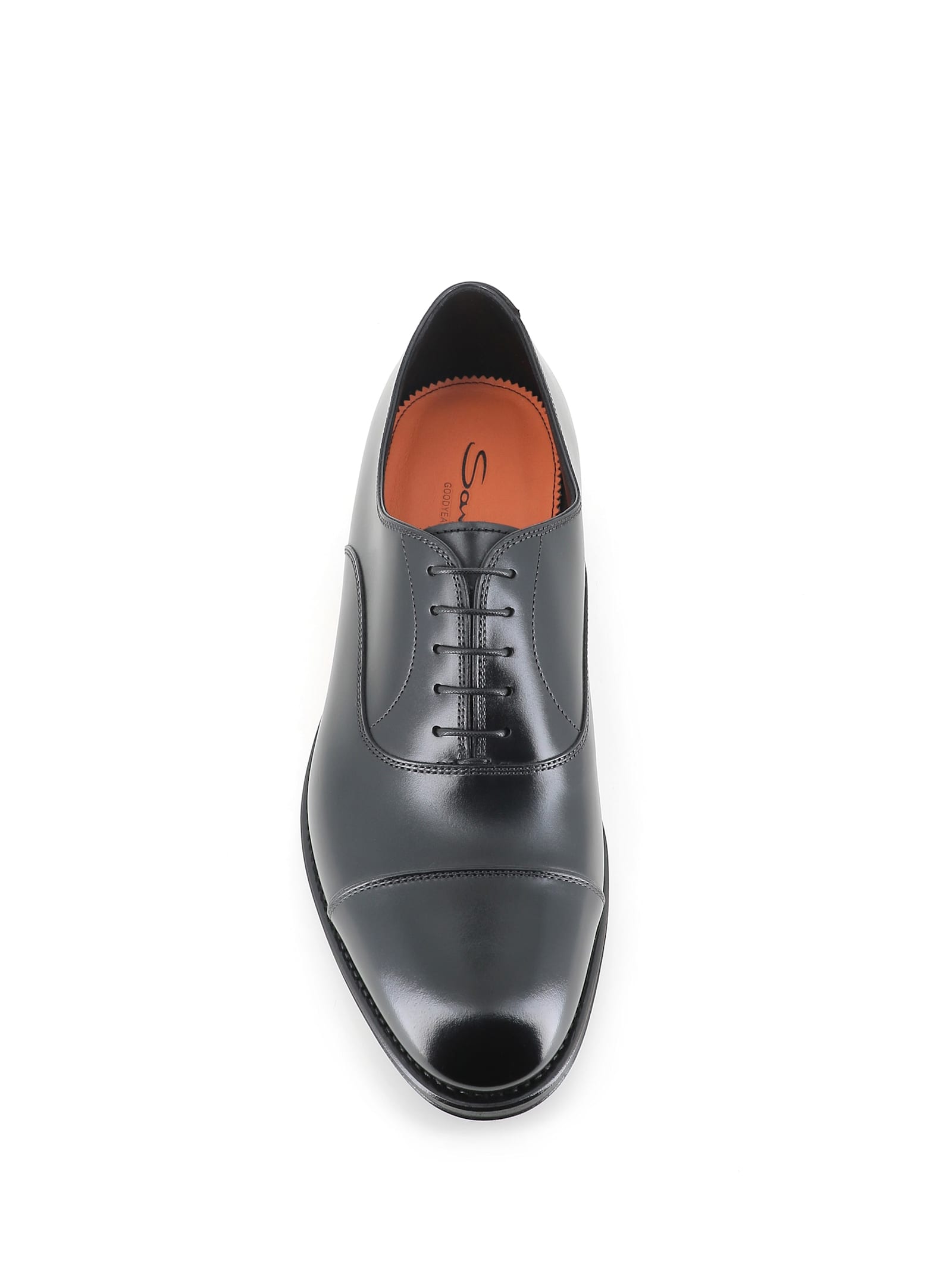 Santoni French Leather And Rubber Background In Black