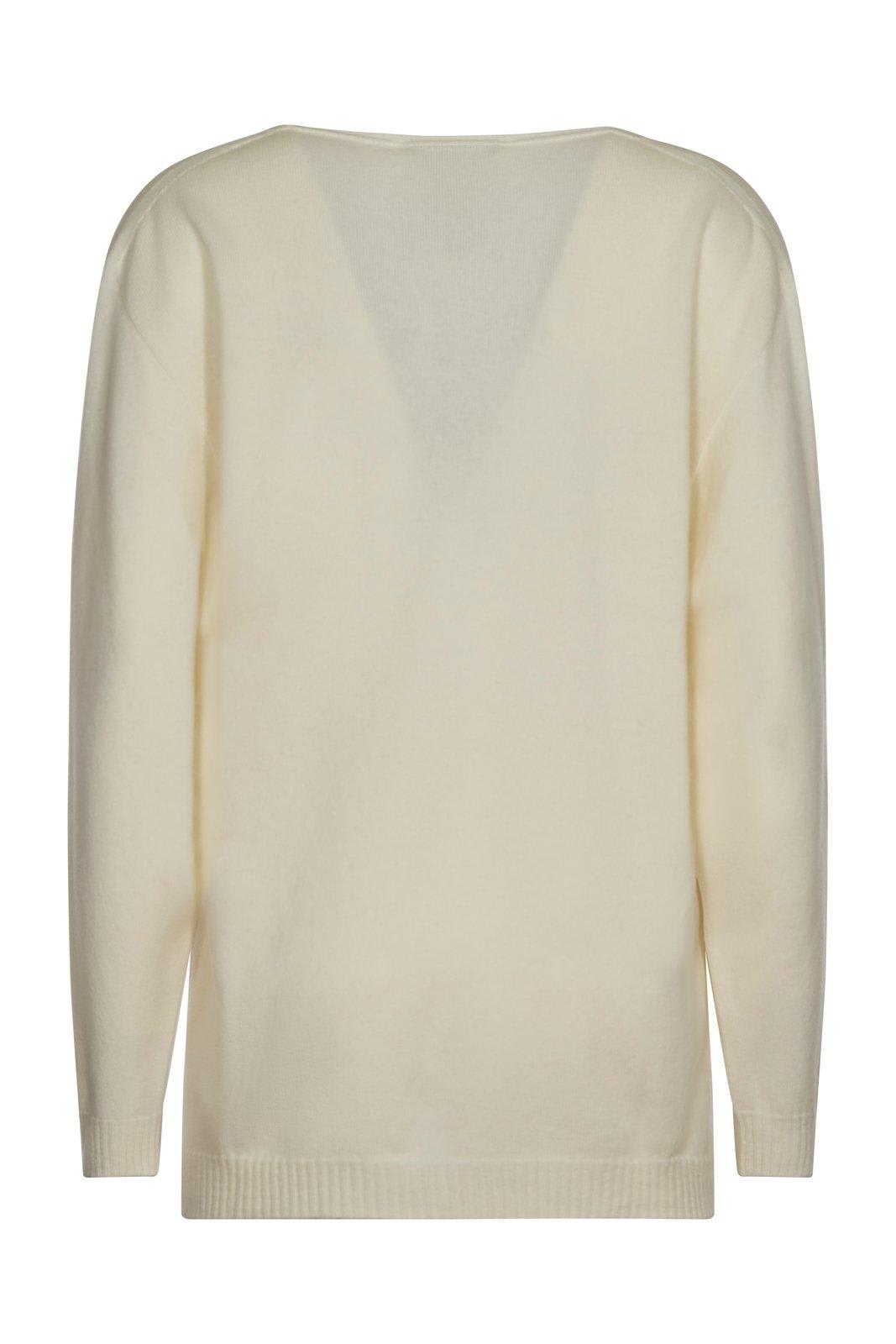 Shop Alberta Ferretti V-neck Straight Hem Jumper In White