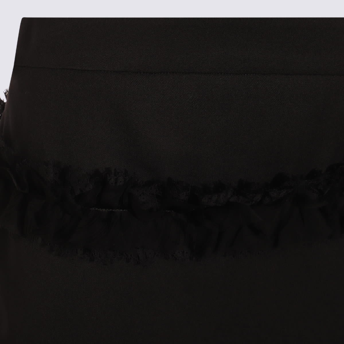 Alexander Mcqueen Buttoned Lace-trimmed Wool Pencil Skirt In Black