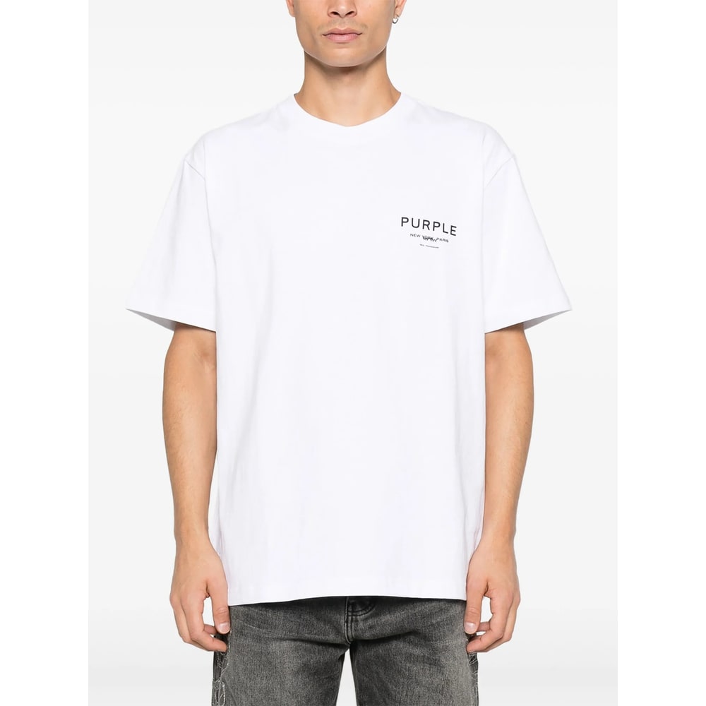 Purple Brand Jersey Short-sleeve T-shirt In White