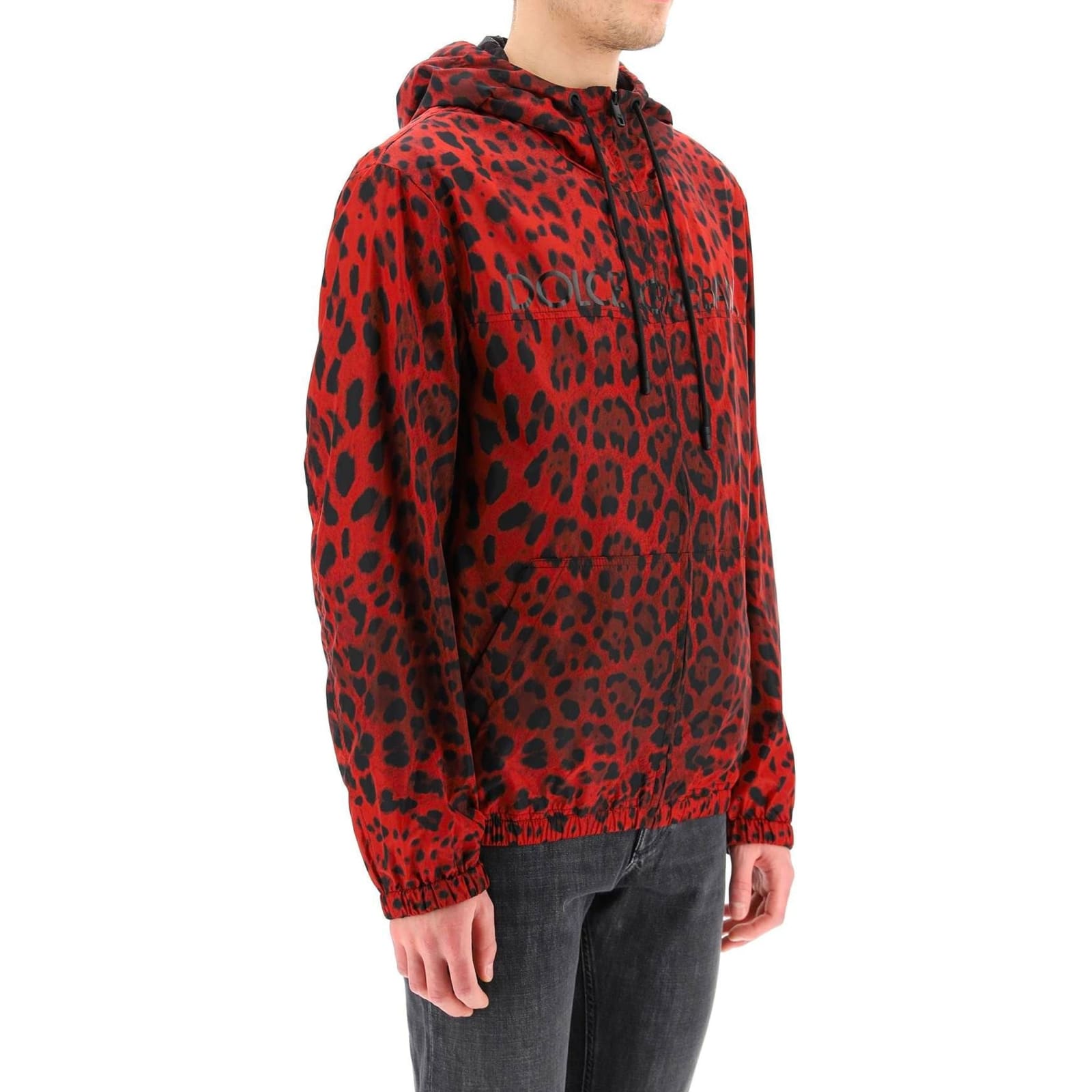 Shop Dolce & Gabbana Windbreaker Jacket In Red