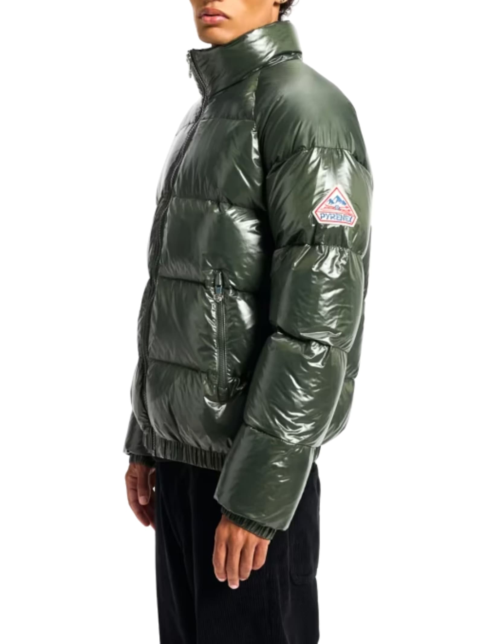 Pyrenex Vintage Mythic Down Jacket With High Collar In Green