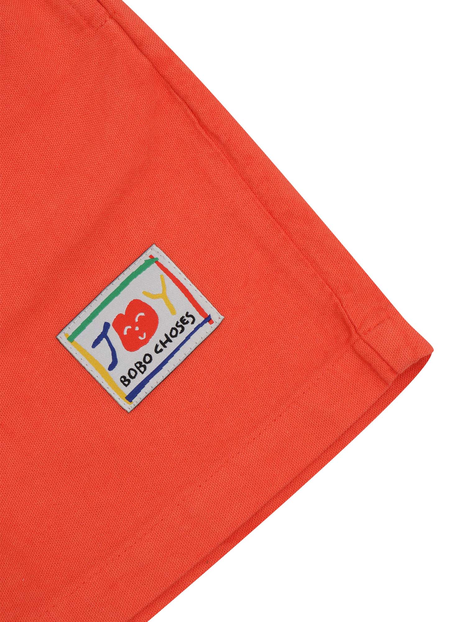 Bobo Choses Smiling Woven Bermuda Shorts In Orange