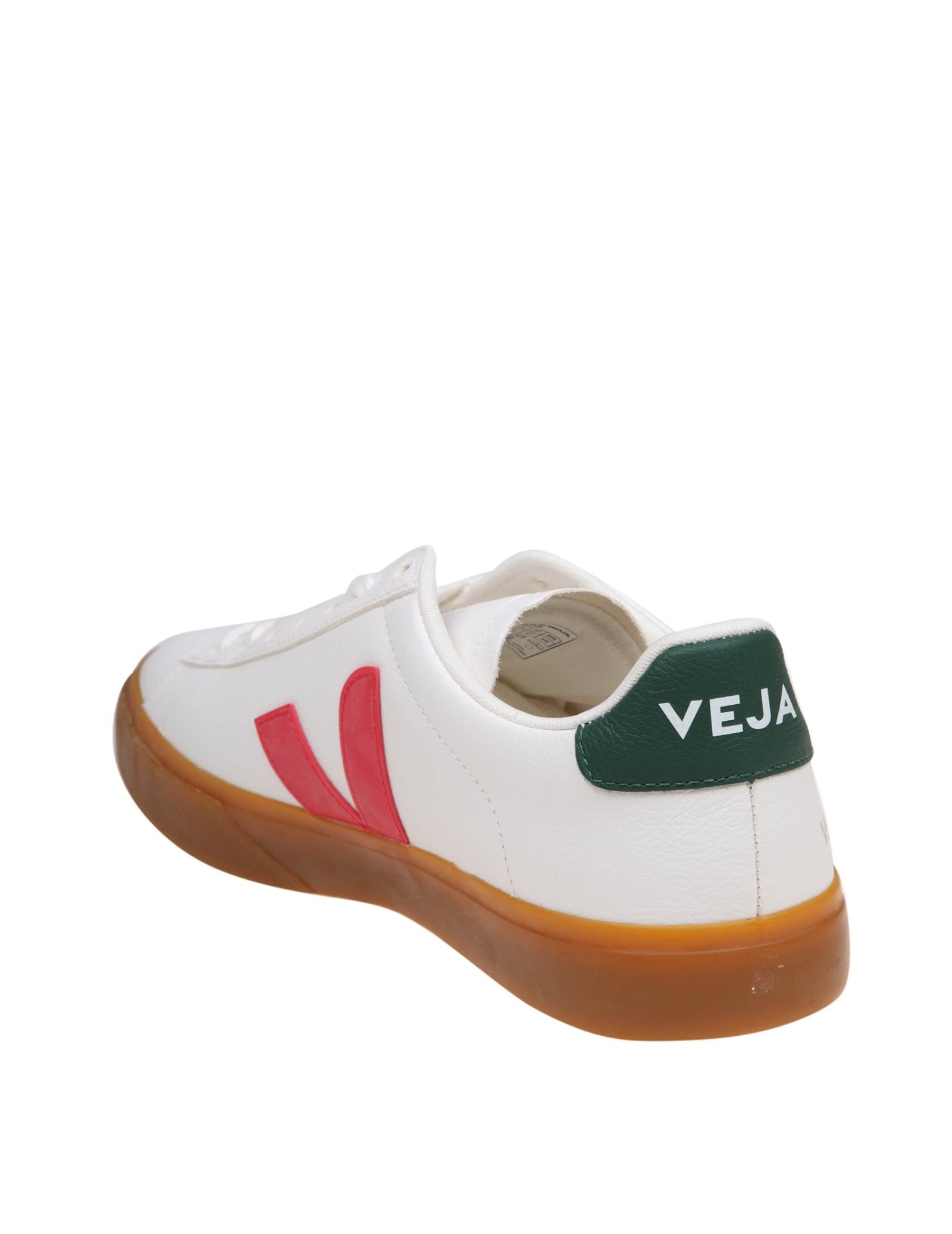 Shop Veja Campo Chromefree In White/red And Green Leather In White/poker
