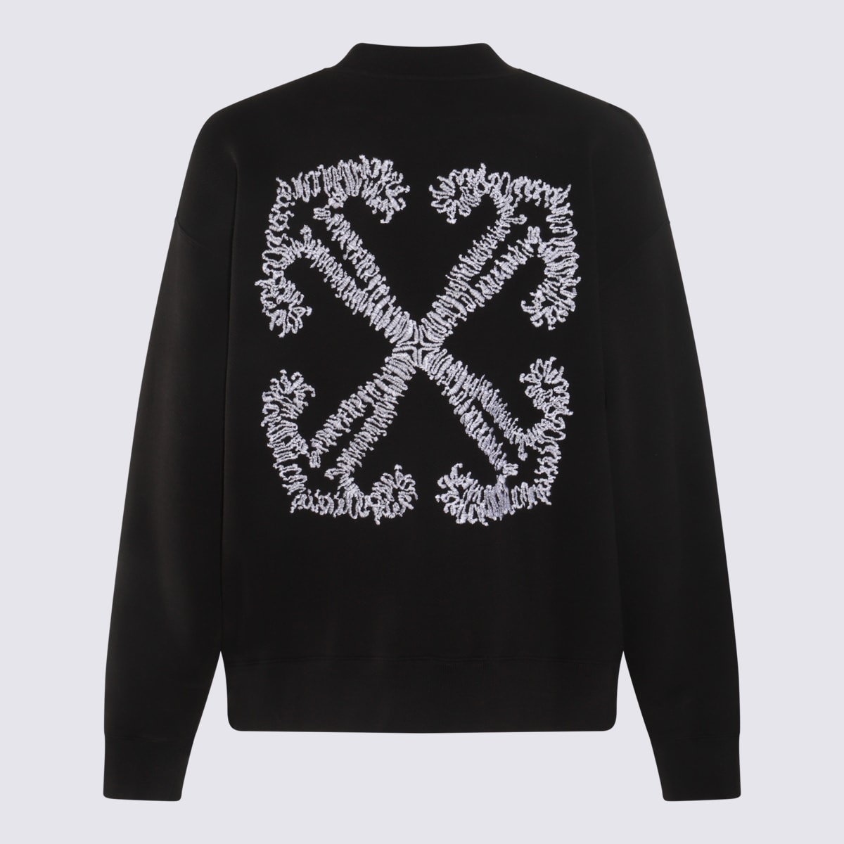 Shop Off-white Black And White Cotton Embroidered Arrow Sweatshirt