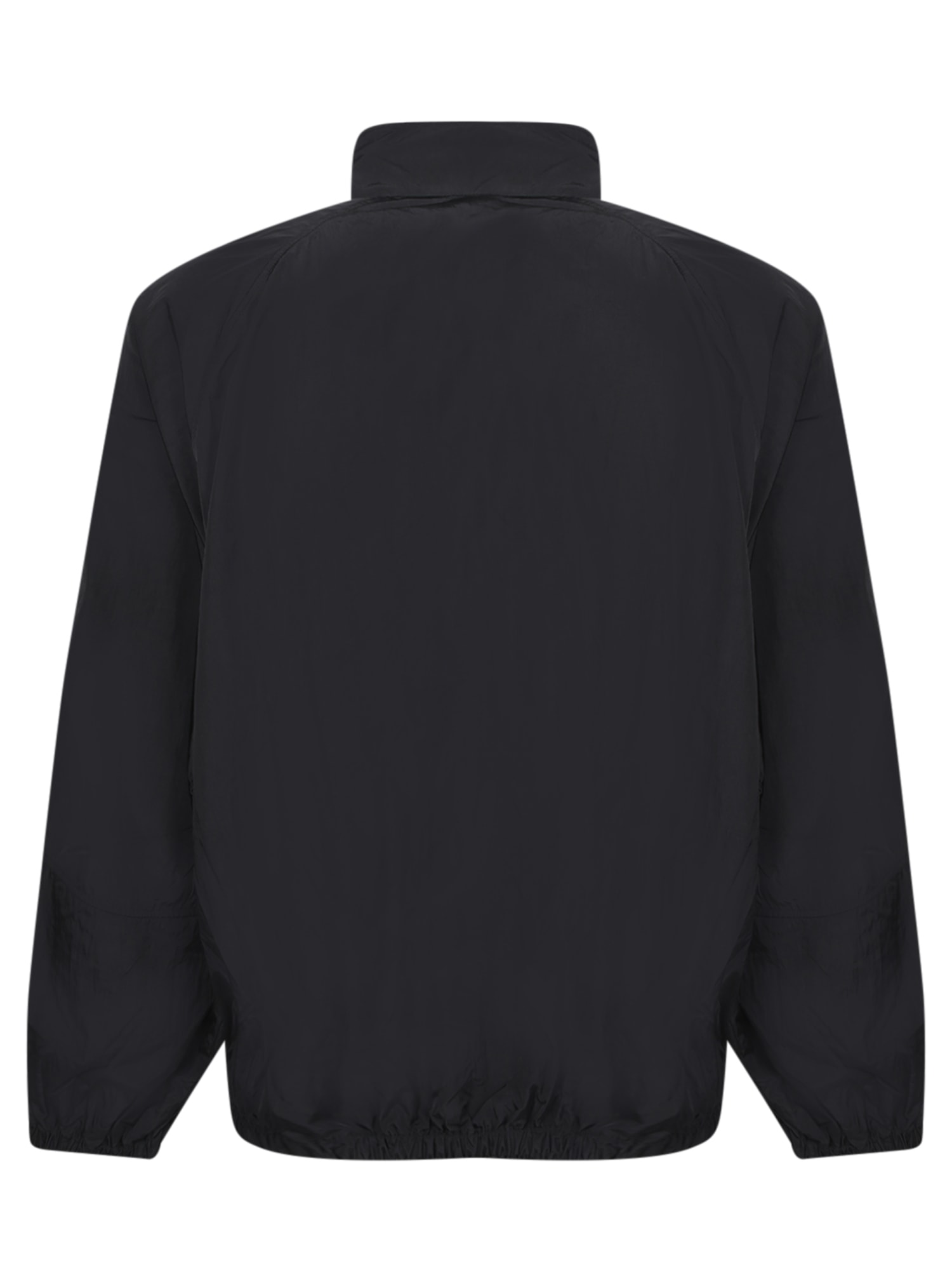 Jw Anderson Black Jacket With Mock Neck And Raglan Sleeves In Tech Fabric Man
