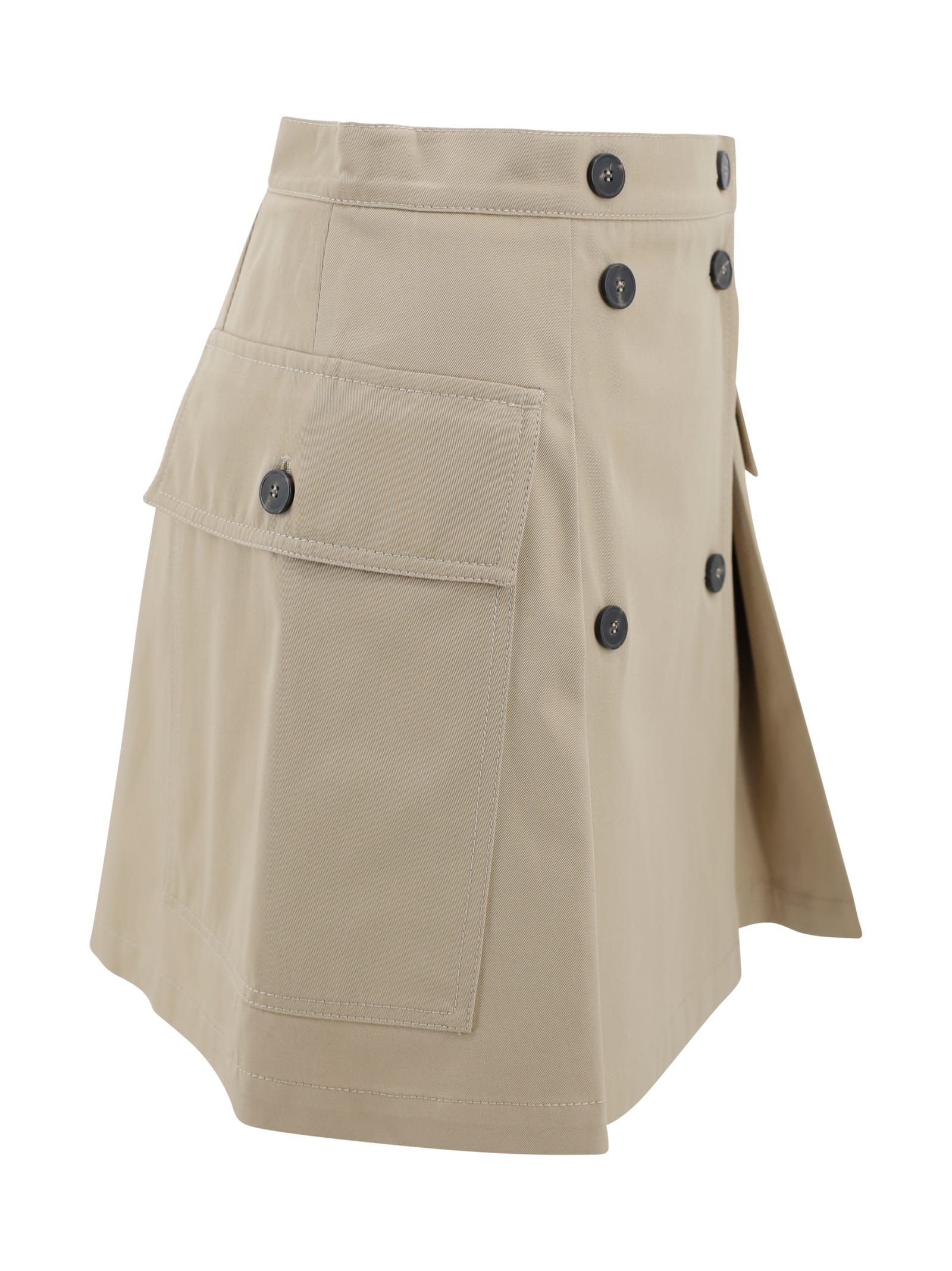 Shop Weekend Max Mara Beige Cotton Zebio Mini Skirt