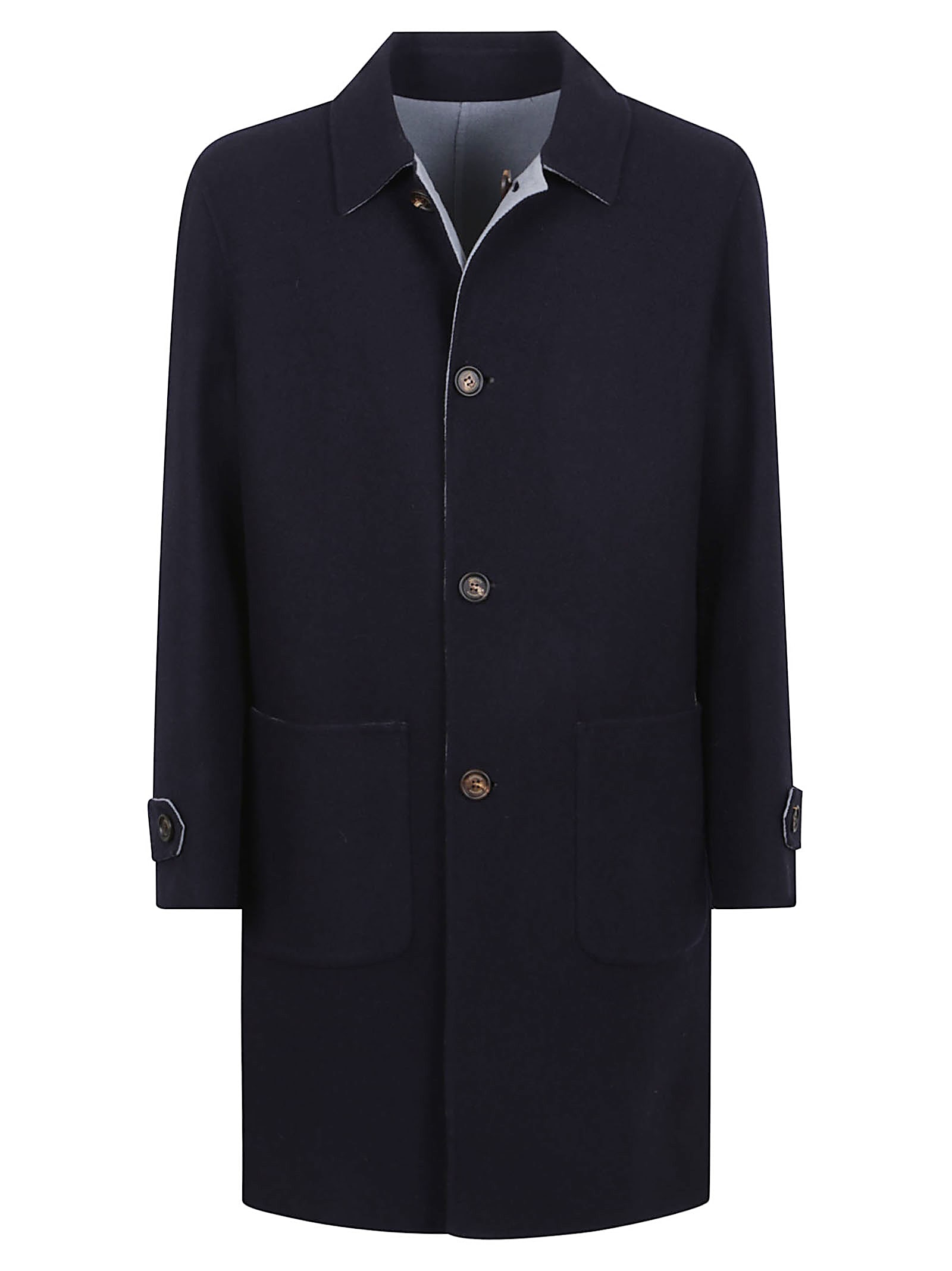 Eleventy Reversible Coat With Back Vent Detail In Blue