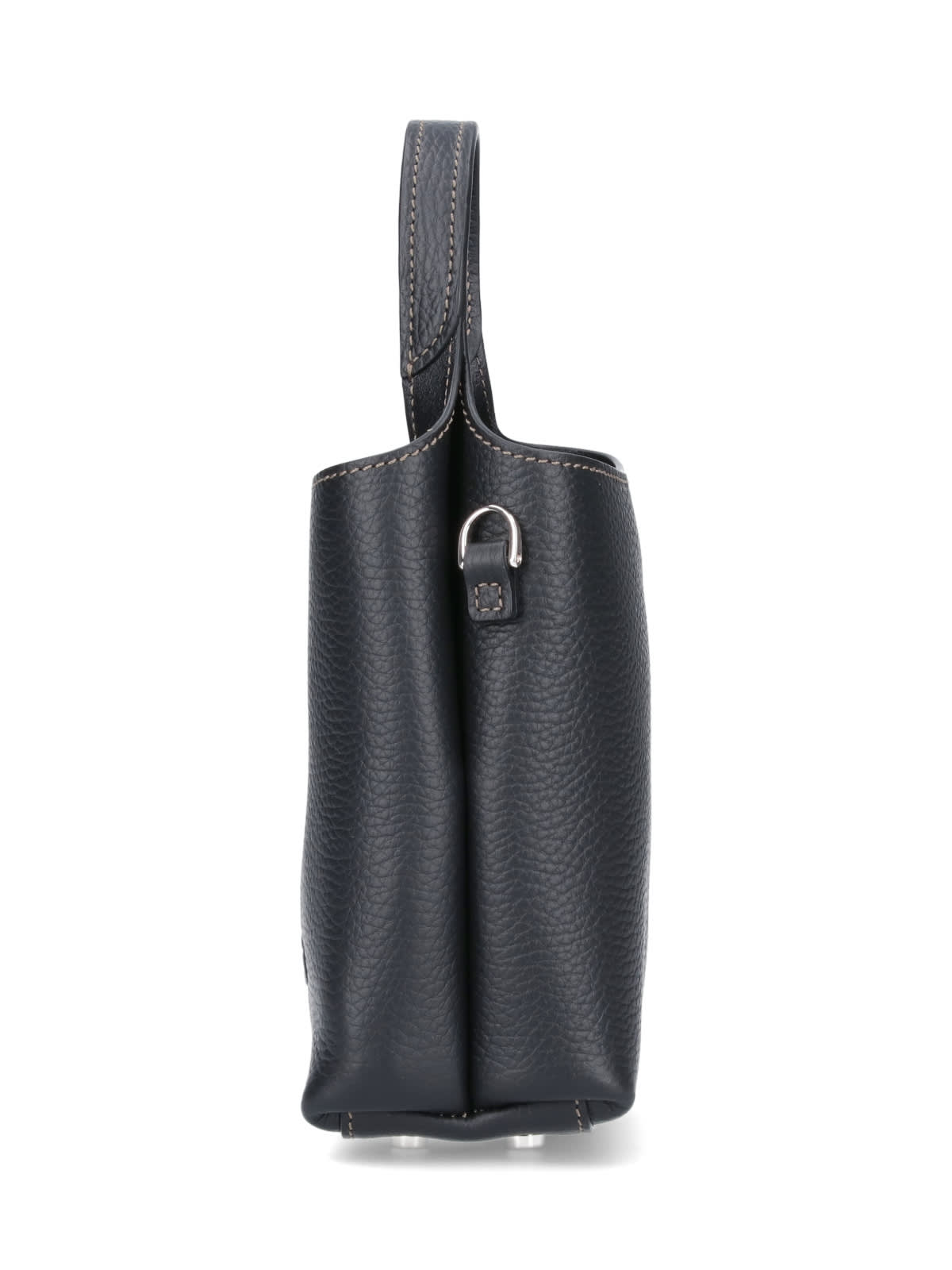 Tod's Micro Leather Shopping Bag In Black
