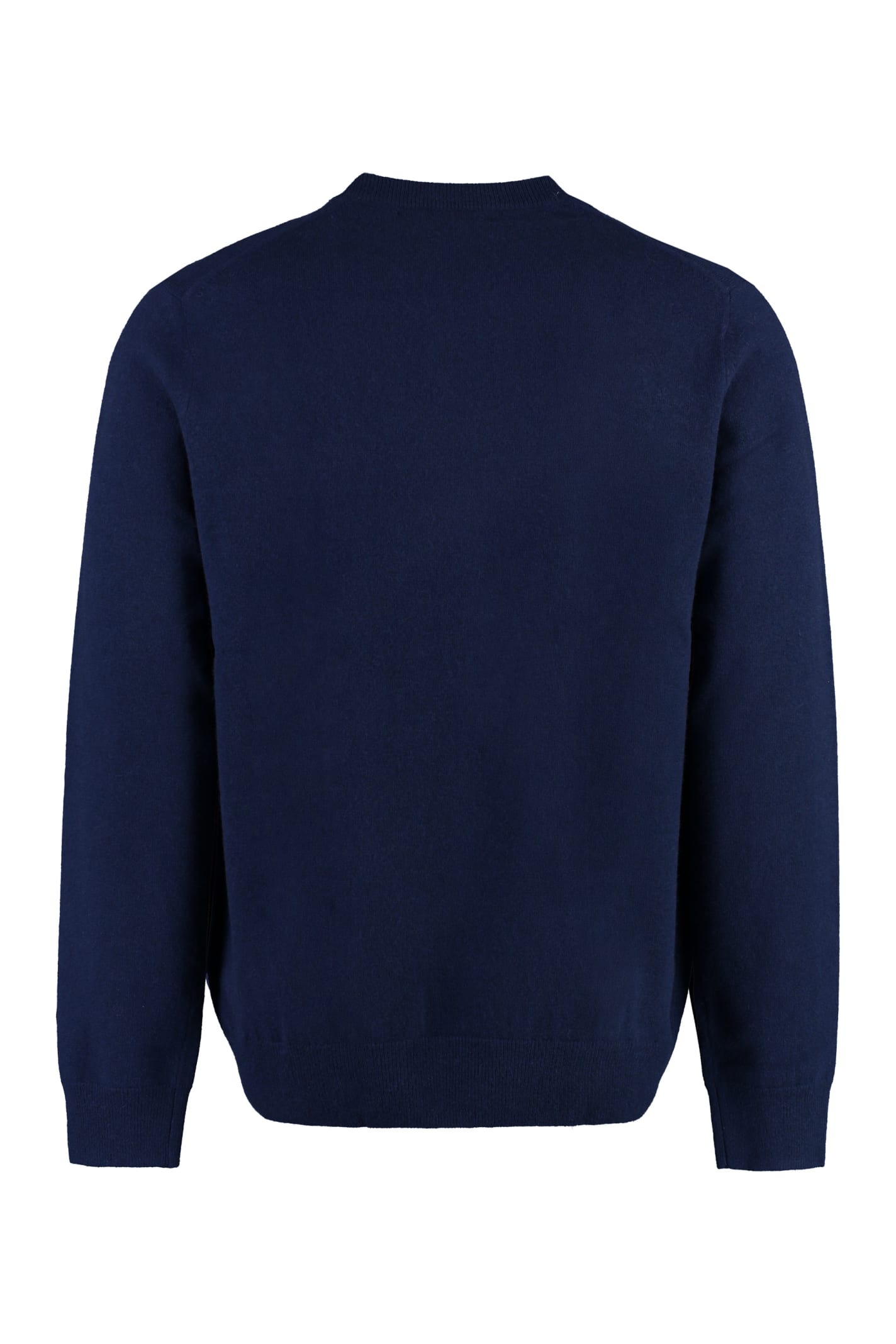 Shop Comme Des Garçons Shirt Crew-neck Wool Sweater In Blue