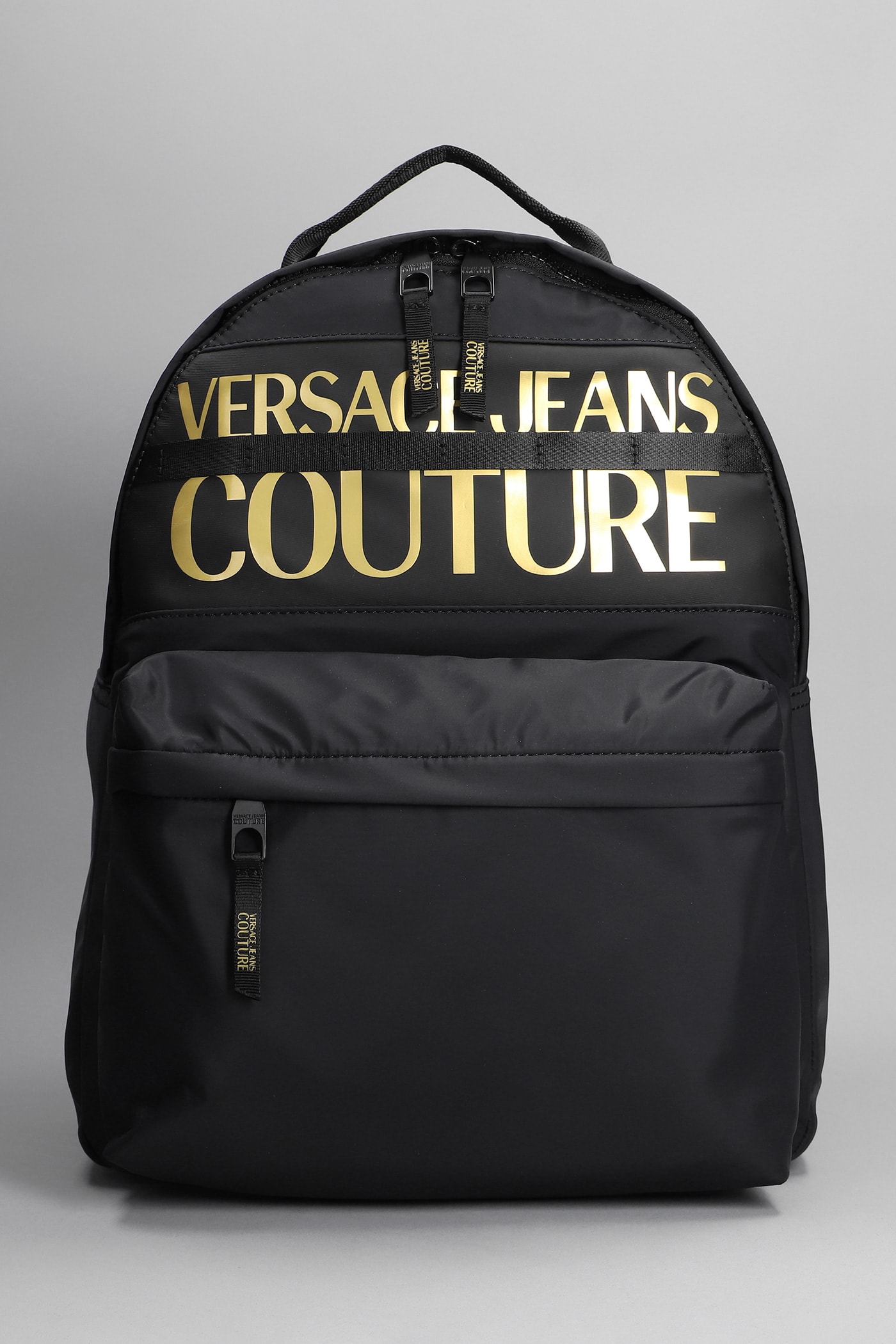 Versace Jeans Couture Backpack In Black Nylon
