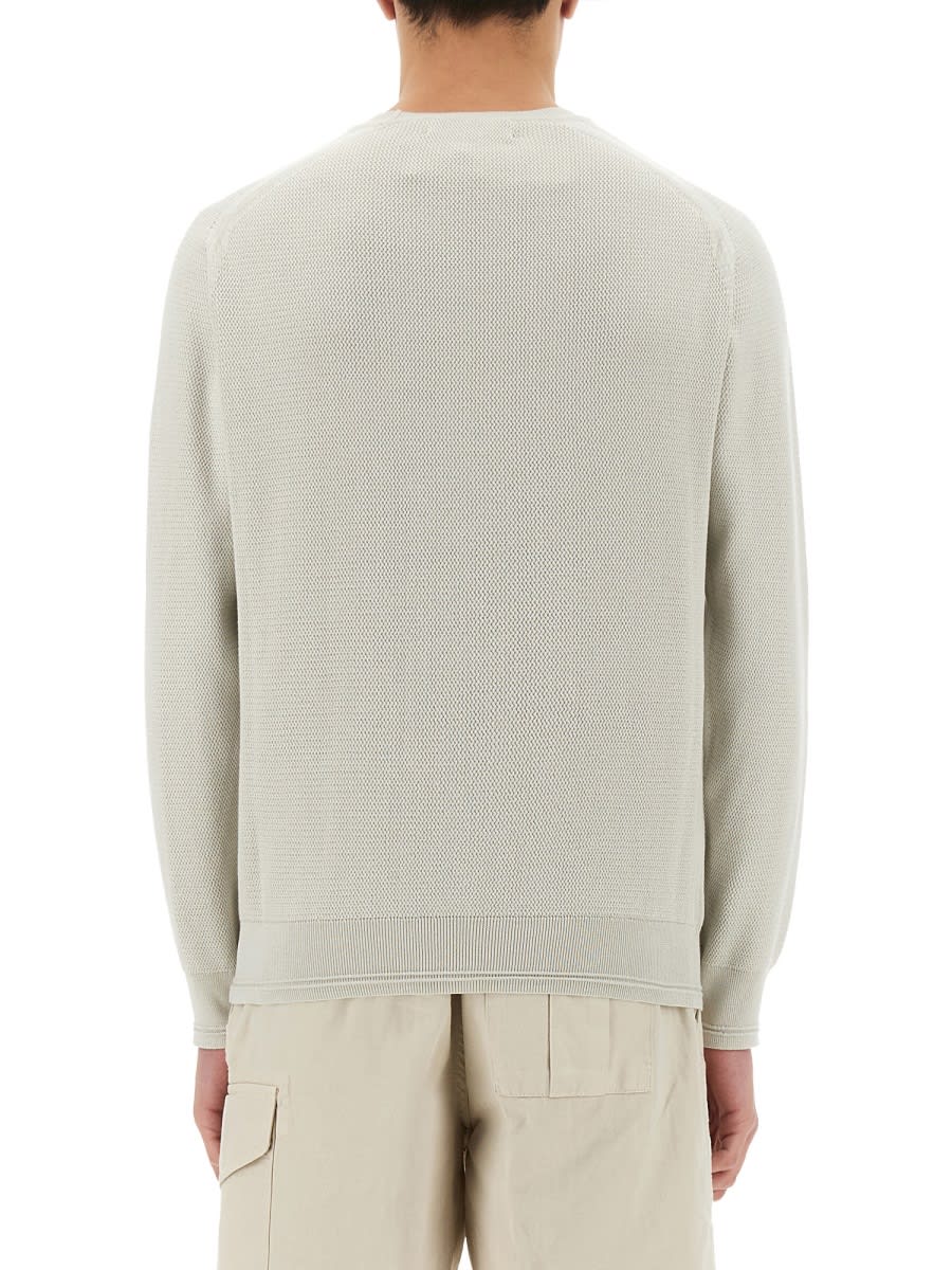 Belstaff Crew Neck Cotton Jersey Sweater In Beige