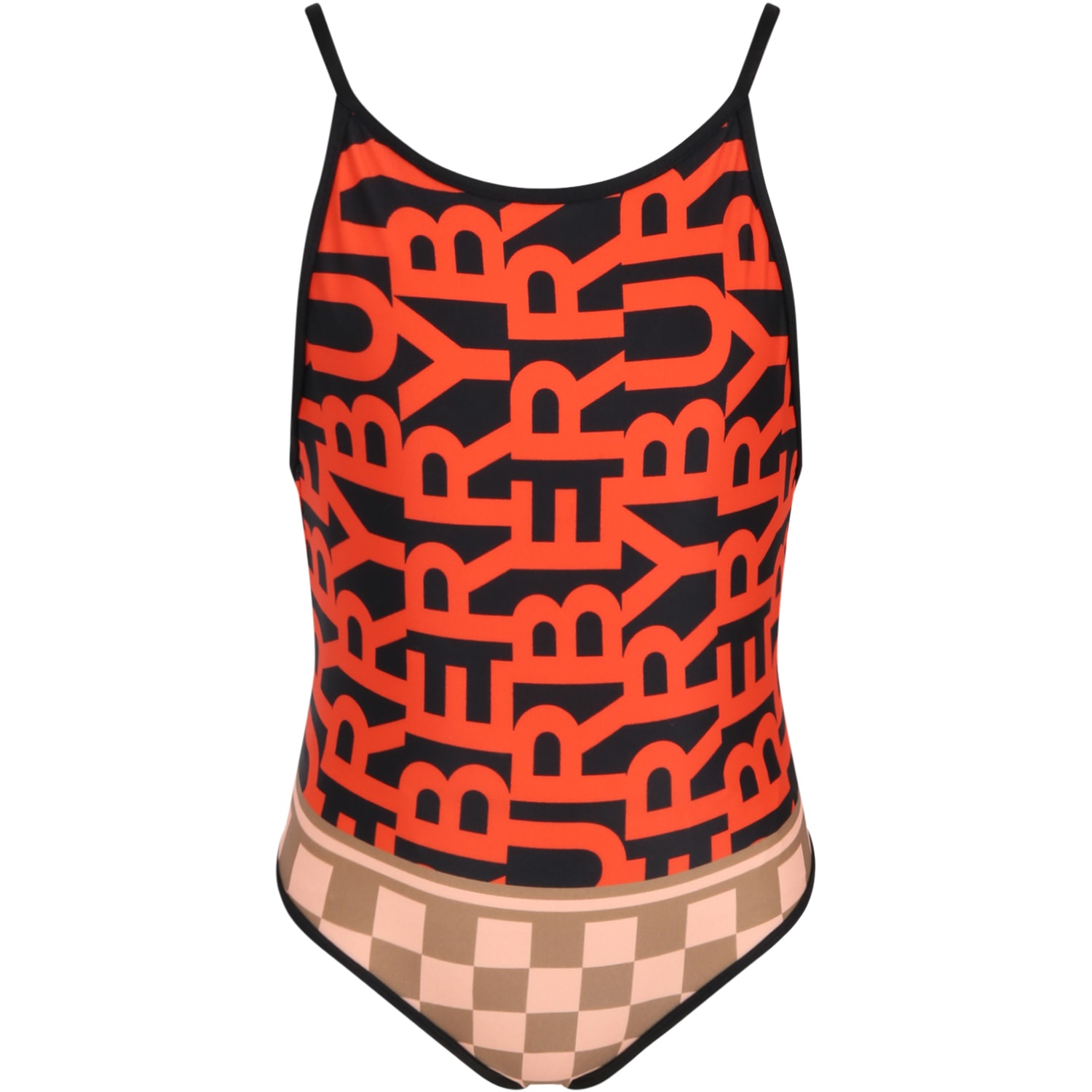 Burberry Multicolor Swimsuit For Girl With Collages