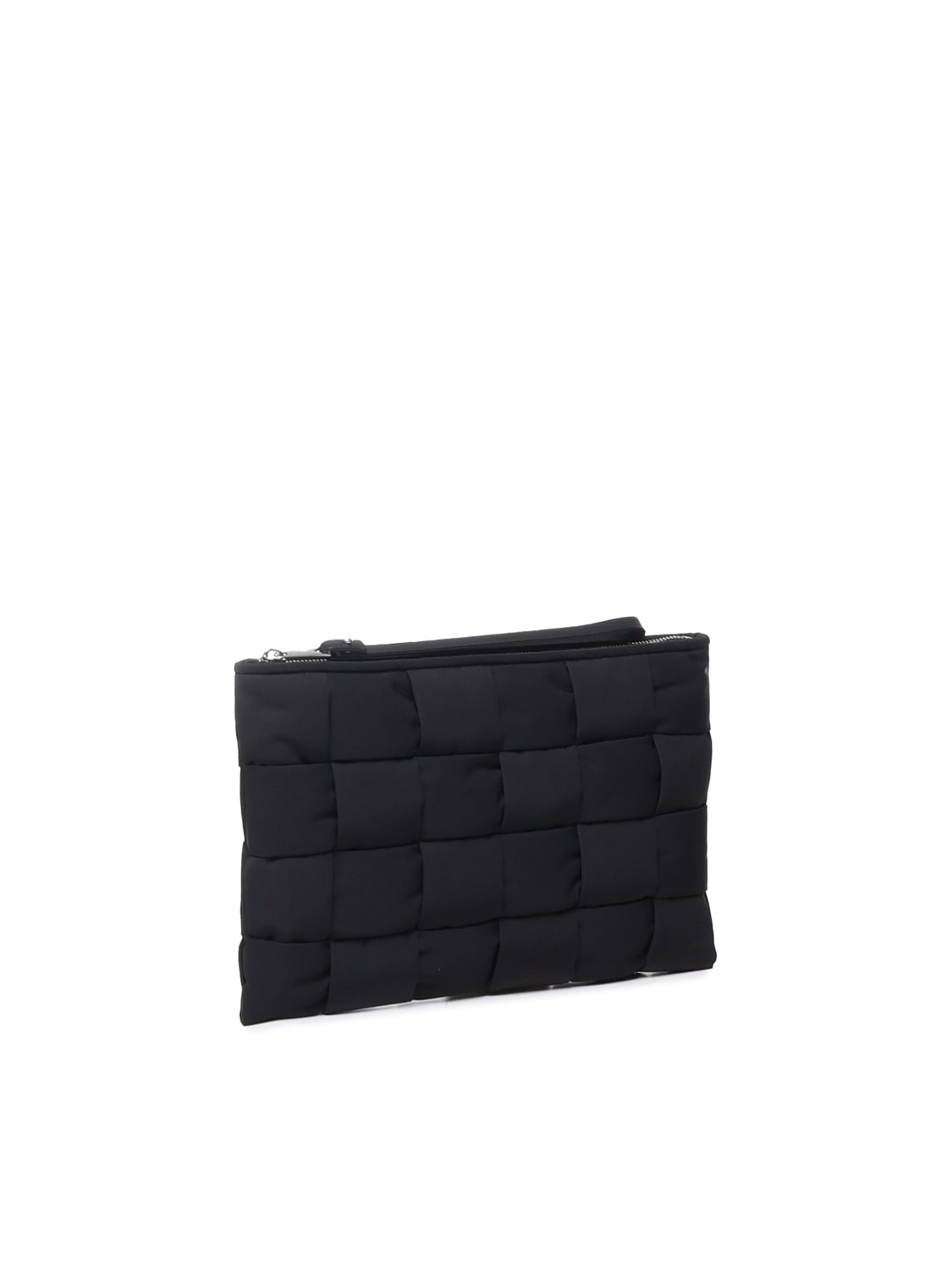 Shop Bottega Veneta Intreccio Pochette In Polyamide In Black