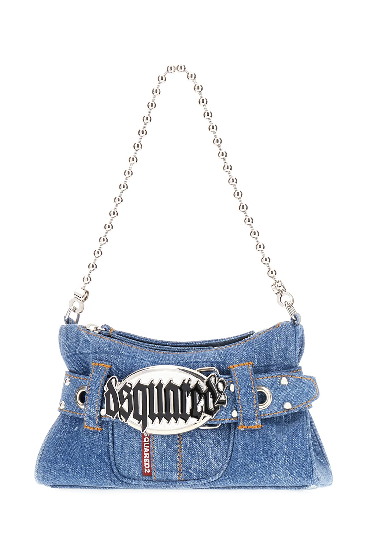 Shop Dsquared2 Denim Gothic Belt Shoulder Bag