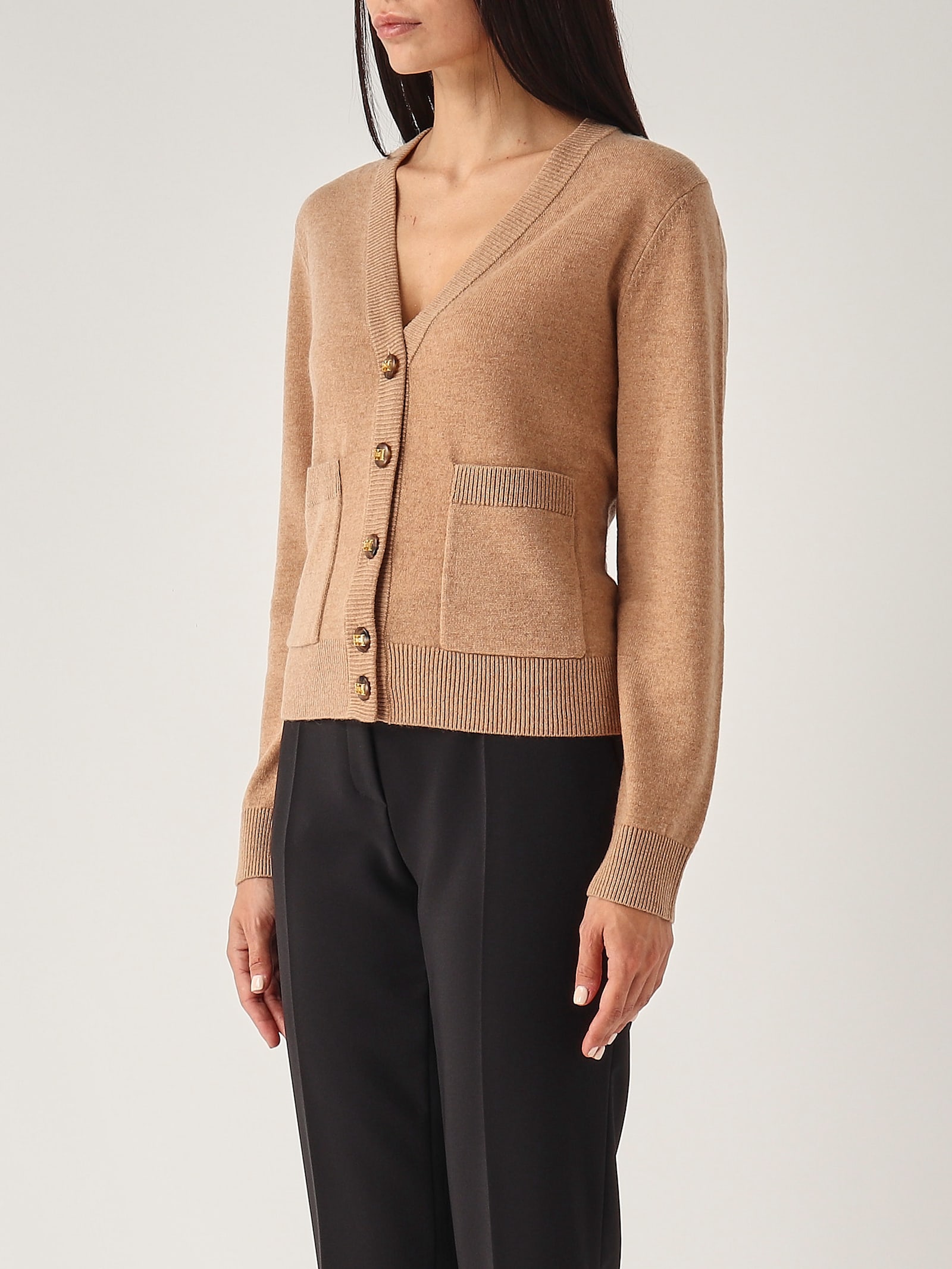 Shop Elisabetta Franchi Wool Sweater In Camel Melange