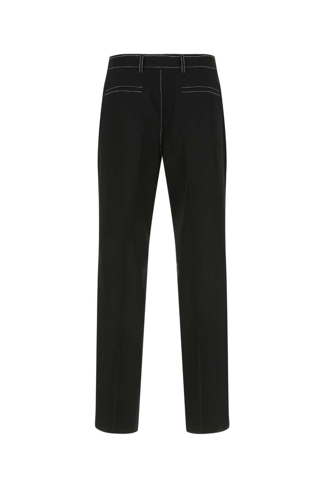 Shop Burberry Straightleg Tailored Trousers In Black