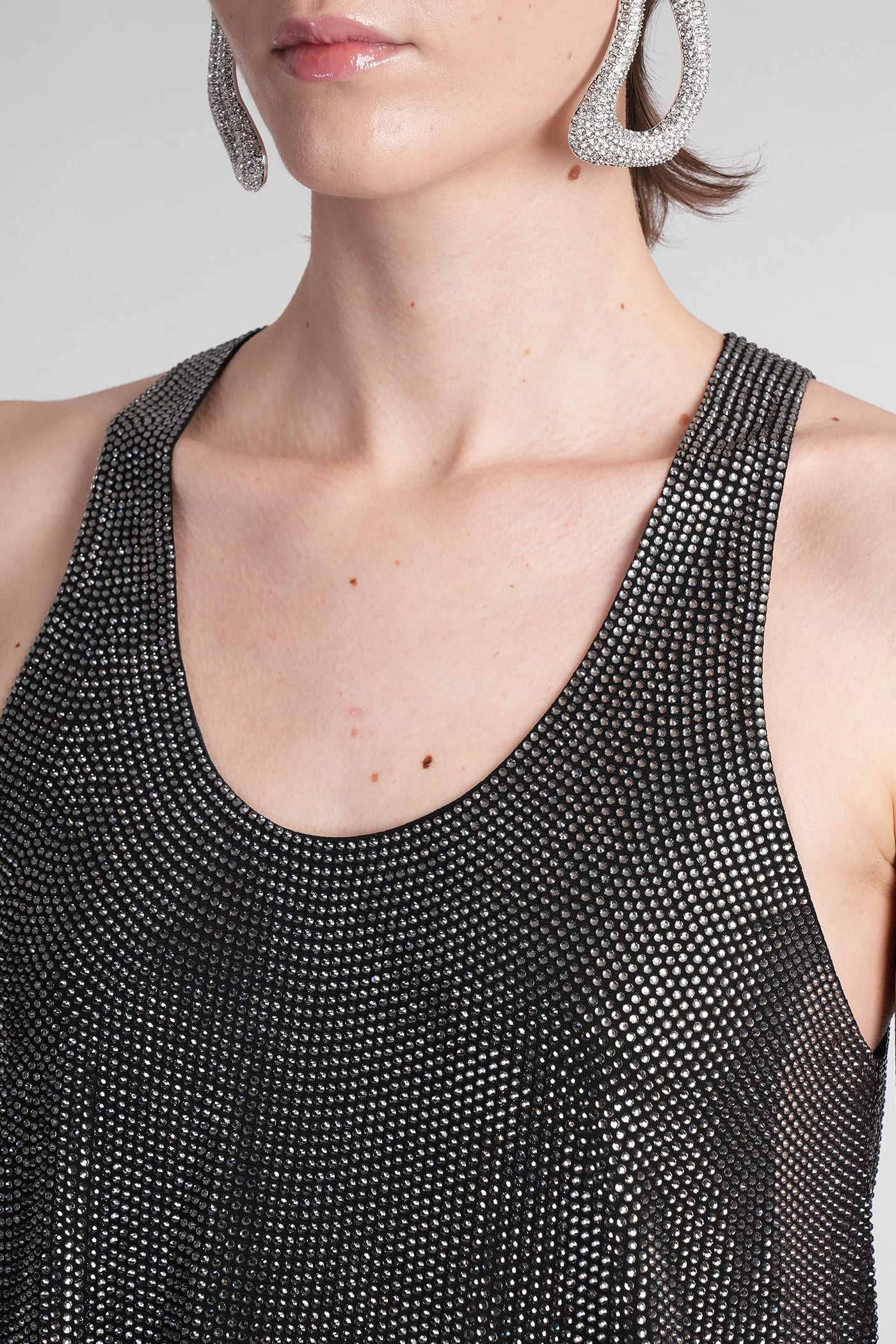 Giuseppe Di Morabito Tank Top In Black Viscose In Black