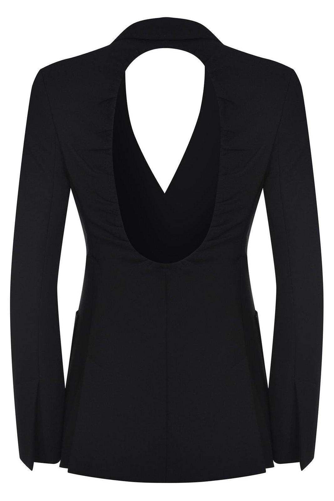Max Mara Single-breasted Open Back Jacket In Black