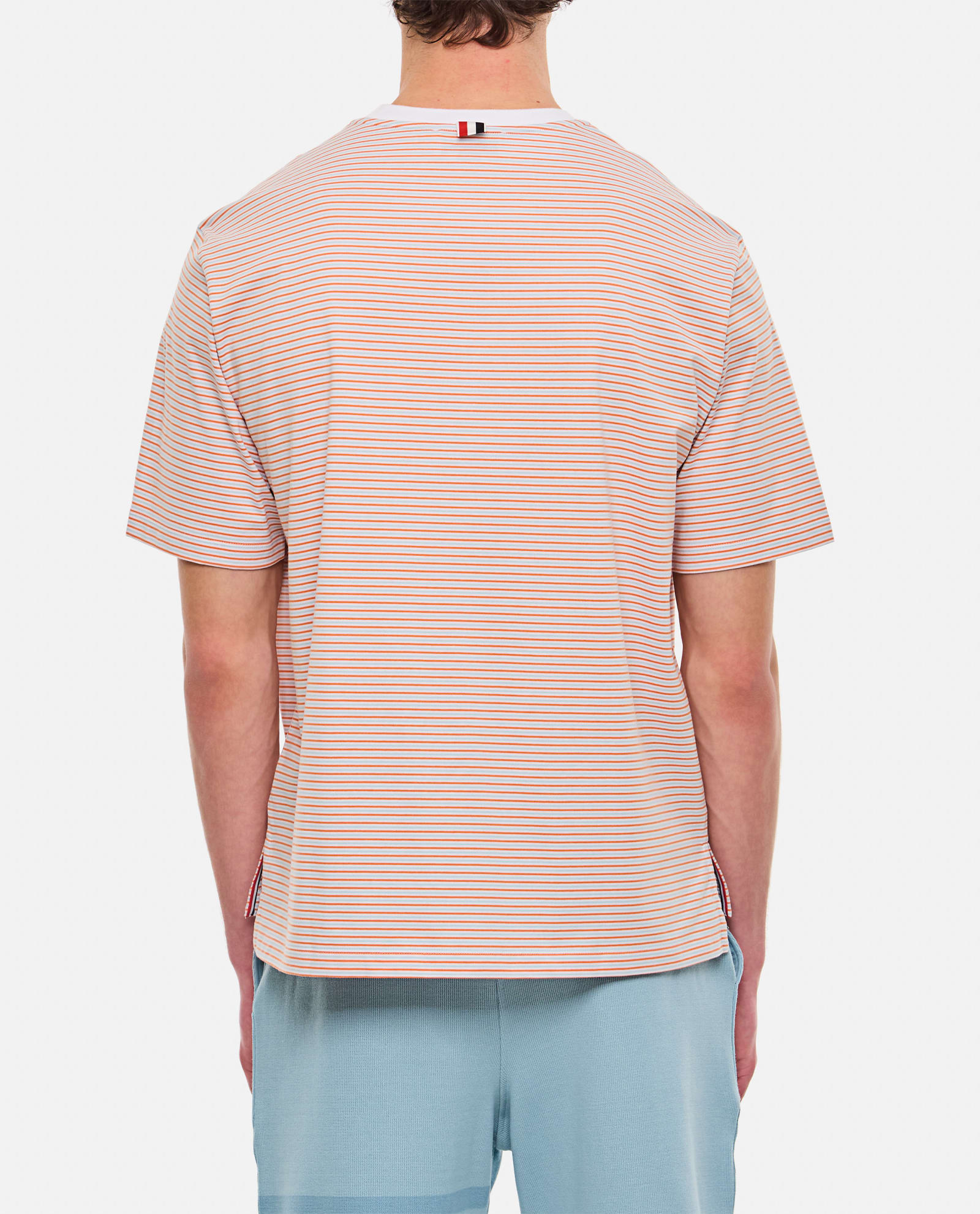 Shop Thom Browne Oversized Cotton Pocket T-shirt In Orange