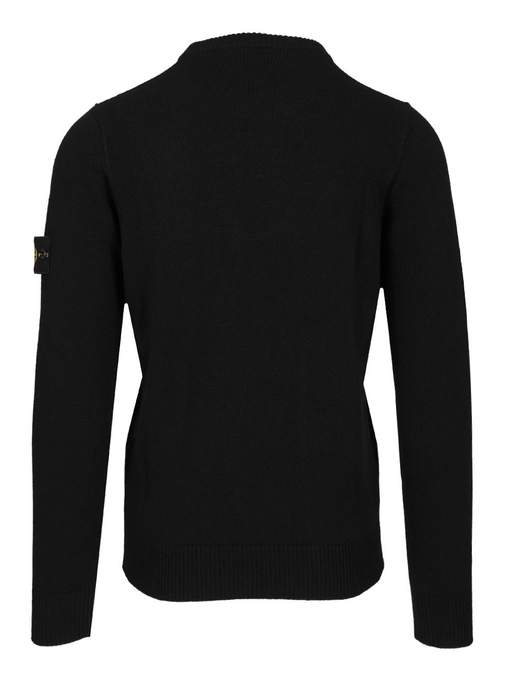 Stone Island Lambswool Crewneck Sweater In Black