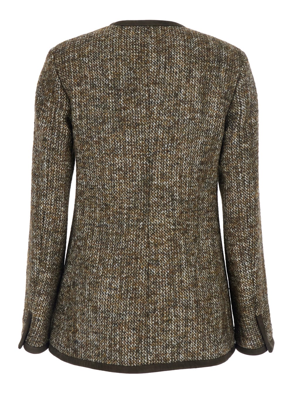 Golden Goose Journey Ws Long Boxy Jacket W Patch Pockets And Leather Details In Brown