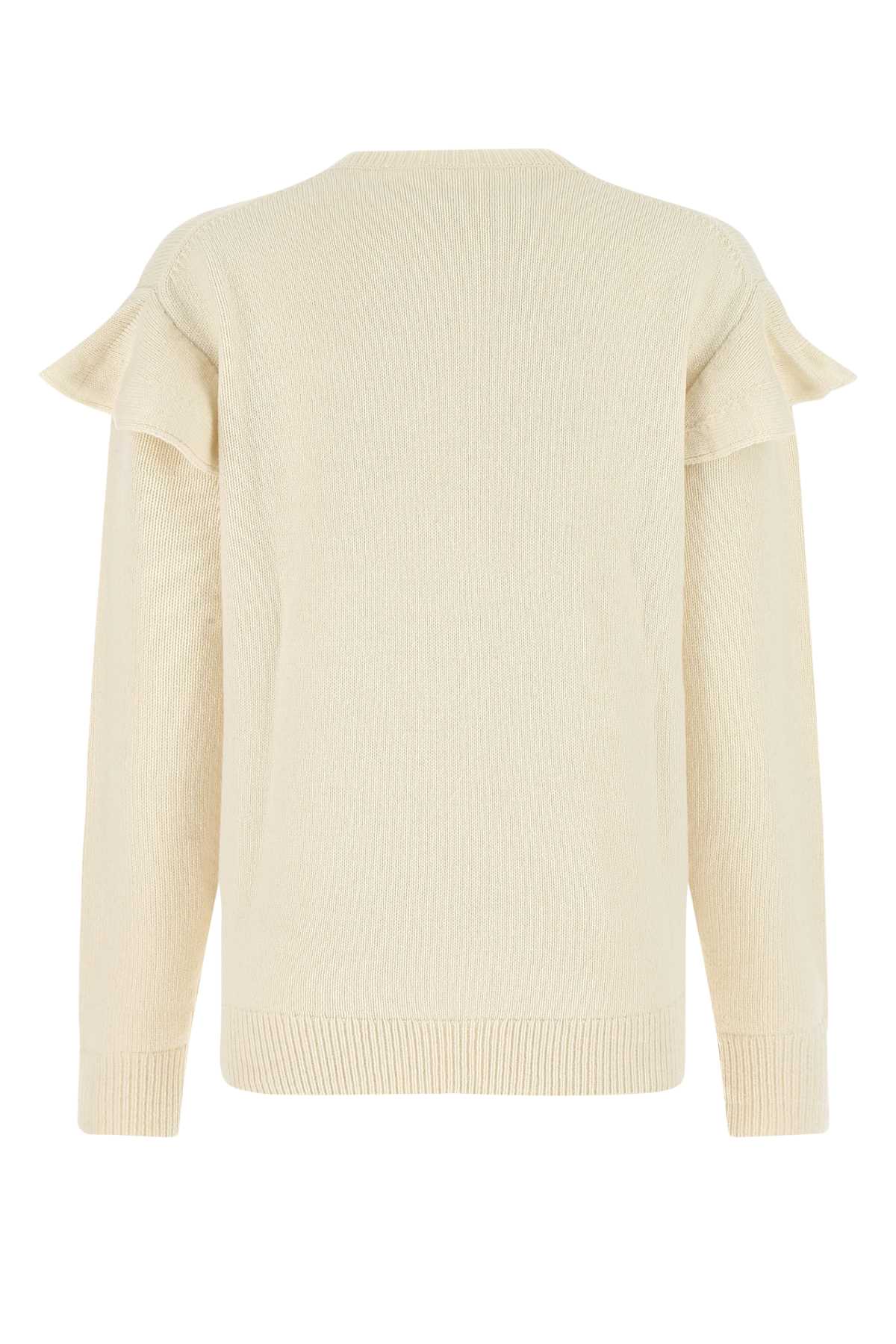 Shop Chloé Ivory Cashmere Oversize Sweater In 109