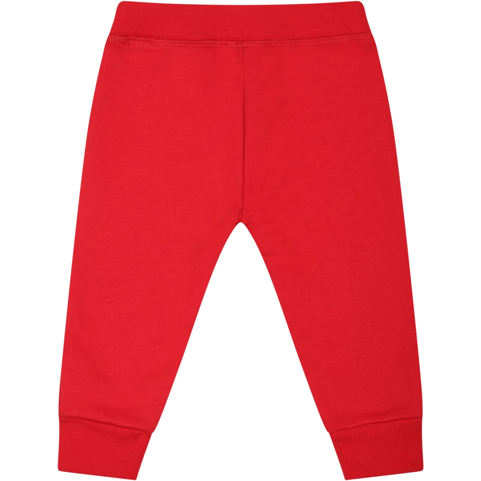 Shop Dsquared2 Red Trousers For Baby Boy With Logo