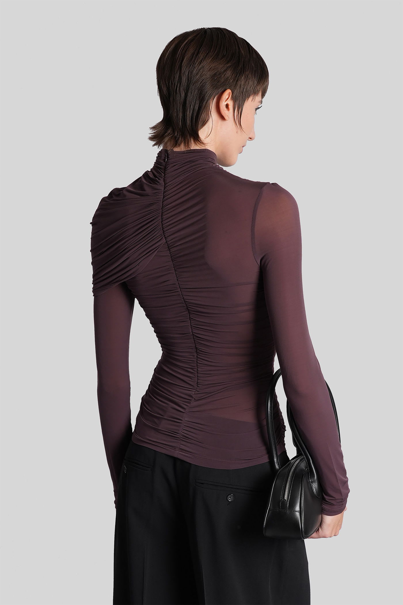 Magda Butrym Blouse 06 Topwear In Bordeaux Polyamide Polyester In Burgundy