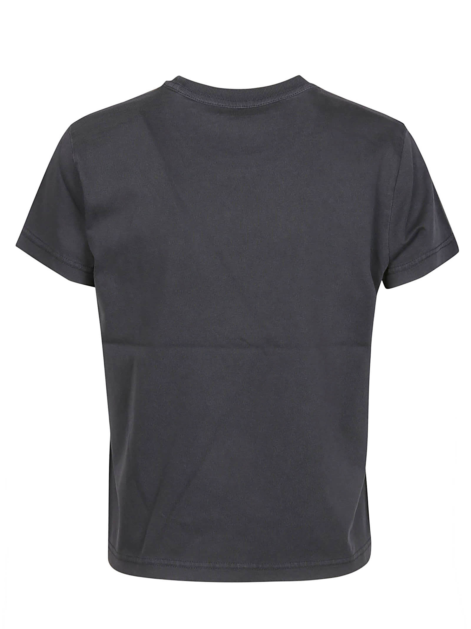 Shop Alexander Wang T Puff Logo Bound Neck Essential Shrunk T-shirt In A Soft Obsidian