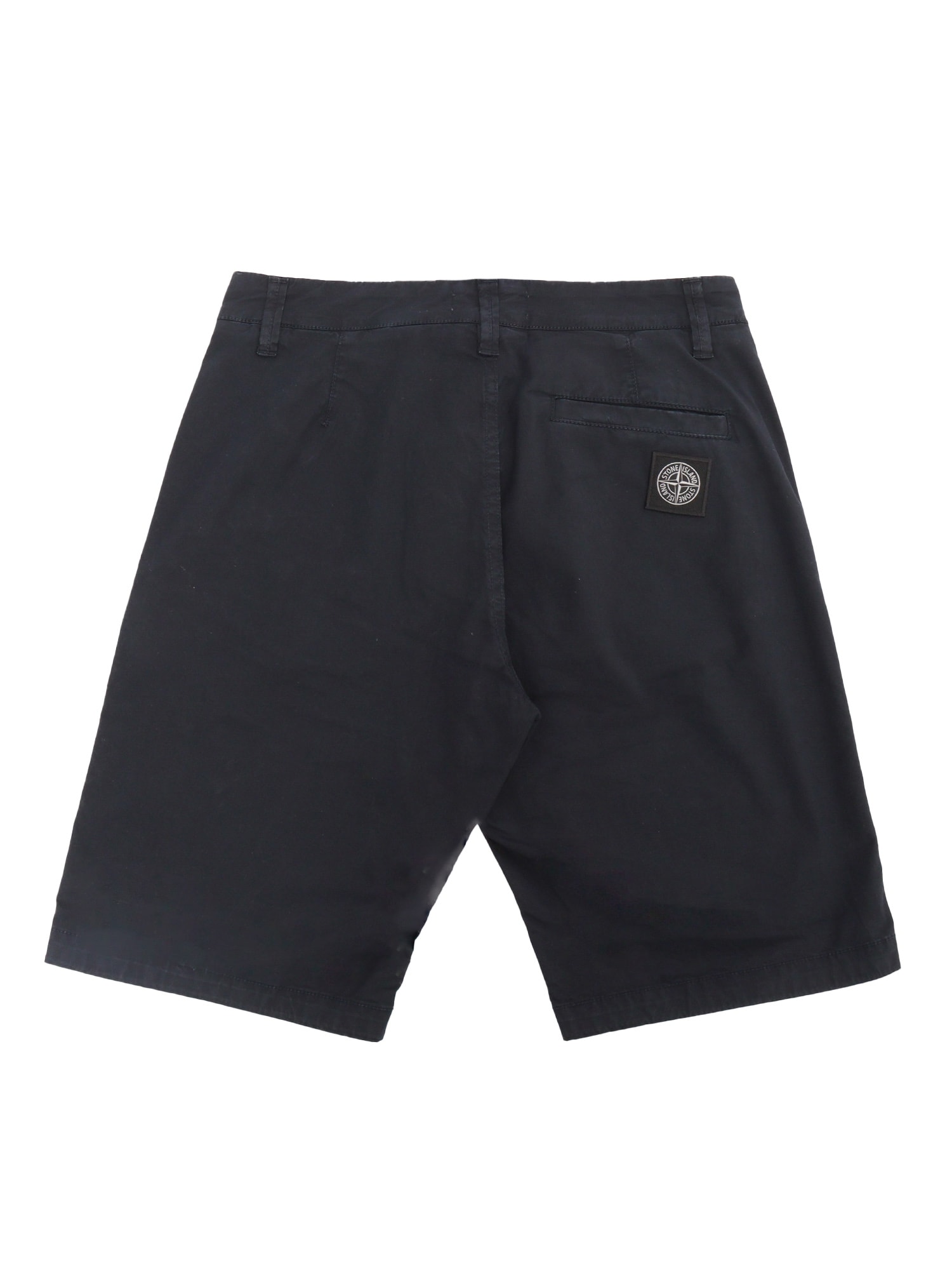 Stone Island Black Bermuda In Blue
