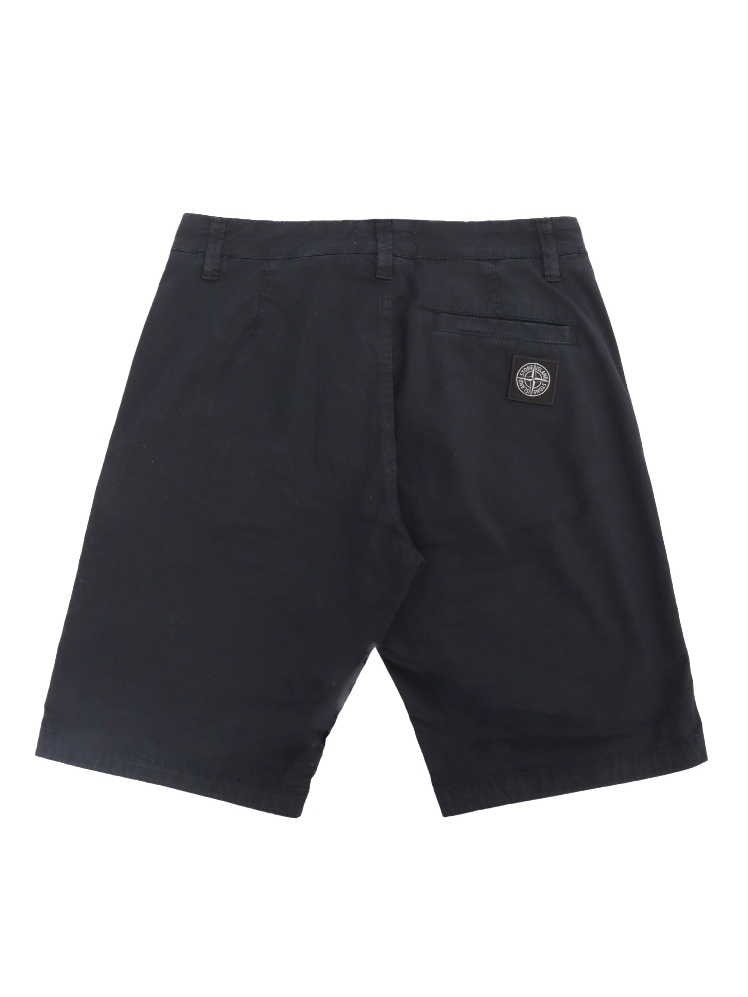 Shop Stone Island Junior Black Bermuda In Blue