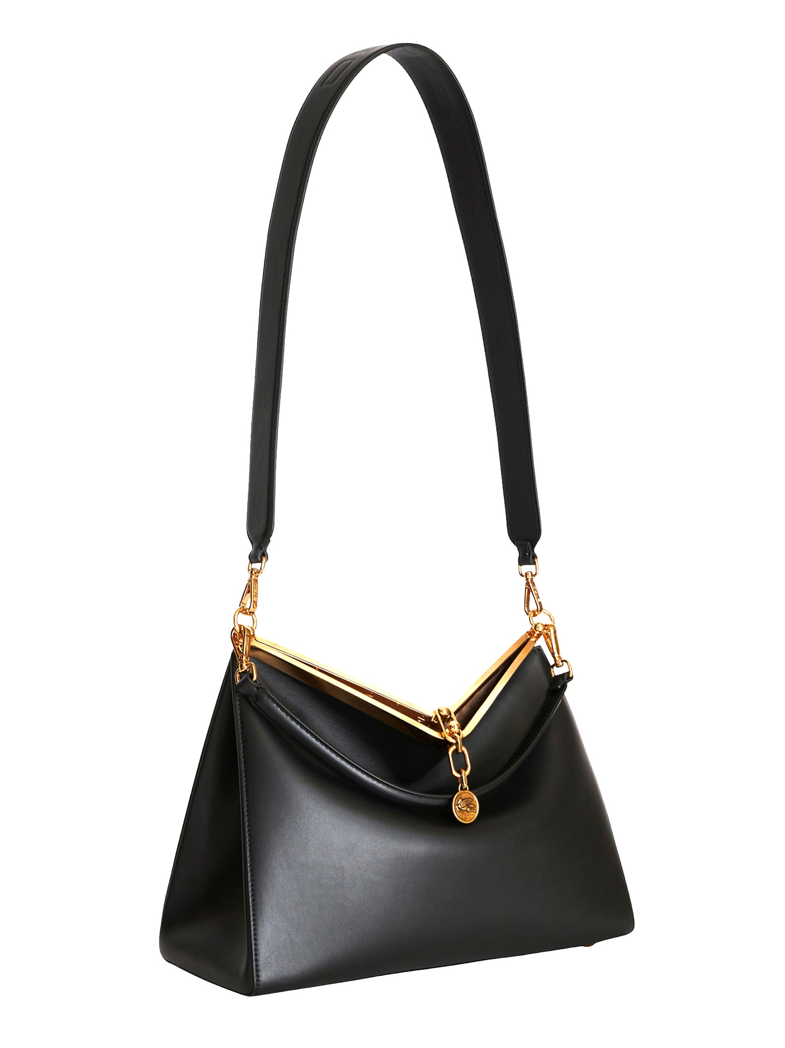 Shop Etro Vela Large Shoulder Bag In Black