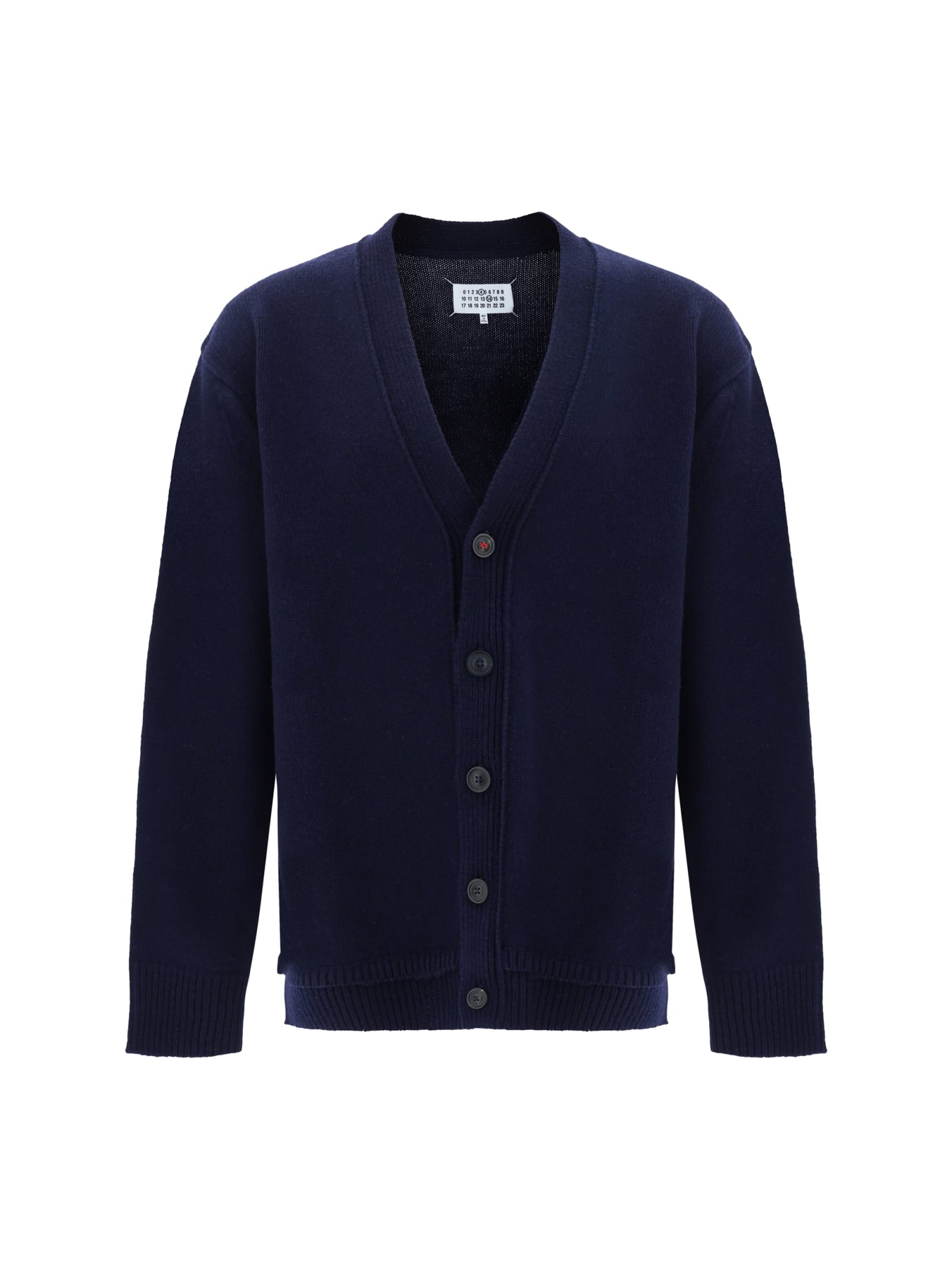 Shop Maison Margiela Cardigan In Navy