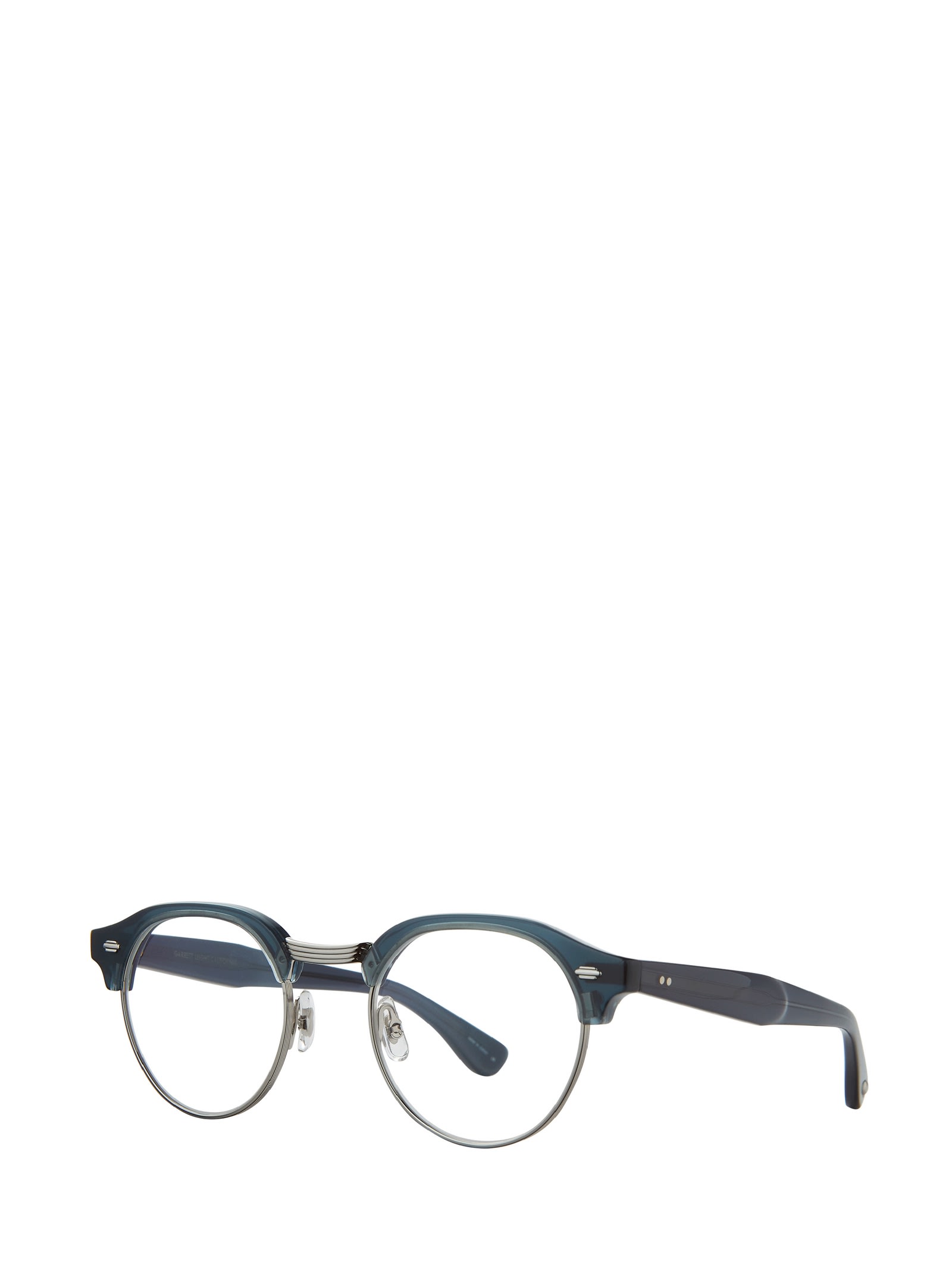 Shop Garrett Leight Oakwood Navy-silver Glasses