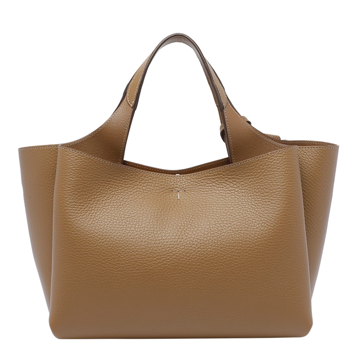 Tod's Textured Leather Tote Bag With 2 Handles In Brown