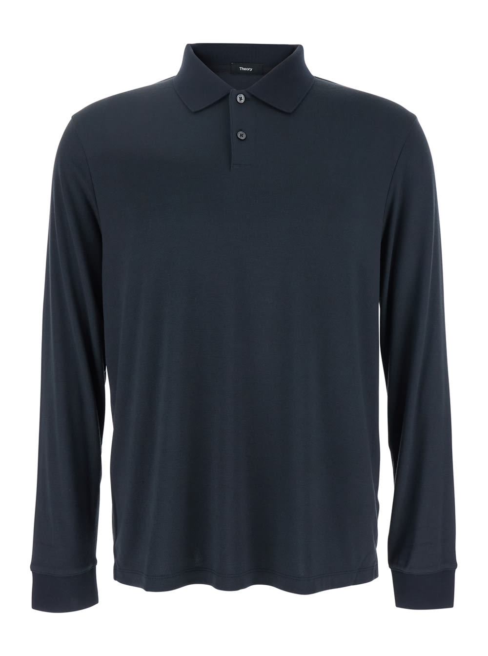 goris Black Polo Shirt With Classic Collar And Long Sleeves In Tech Fabric Stretch Man