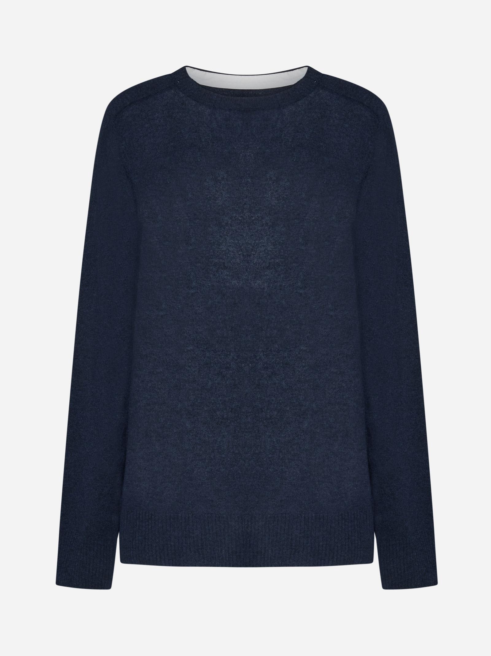 Shop Maison Margiela Wool Sweater In Blu Scuro