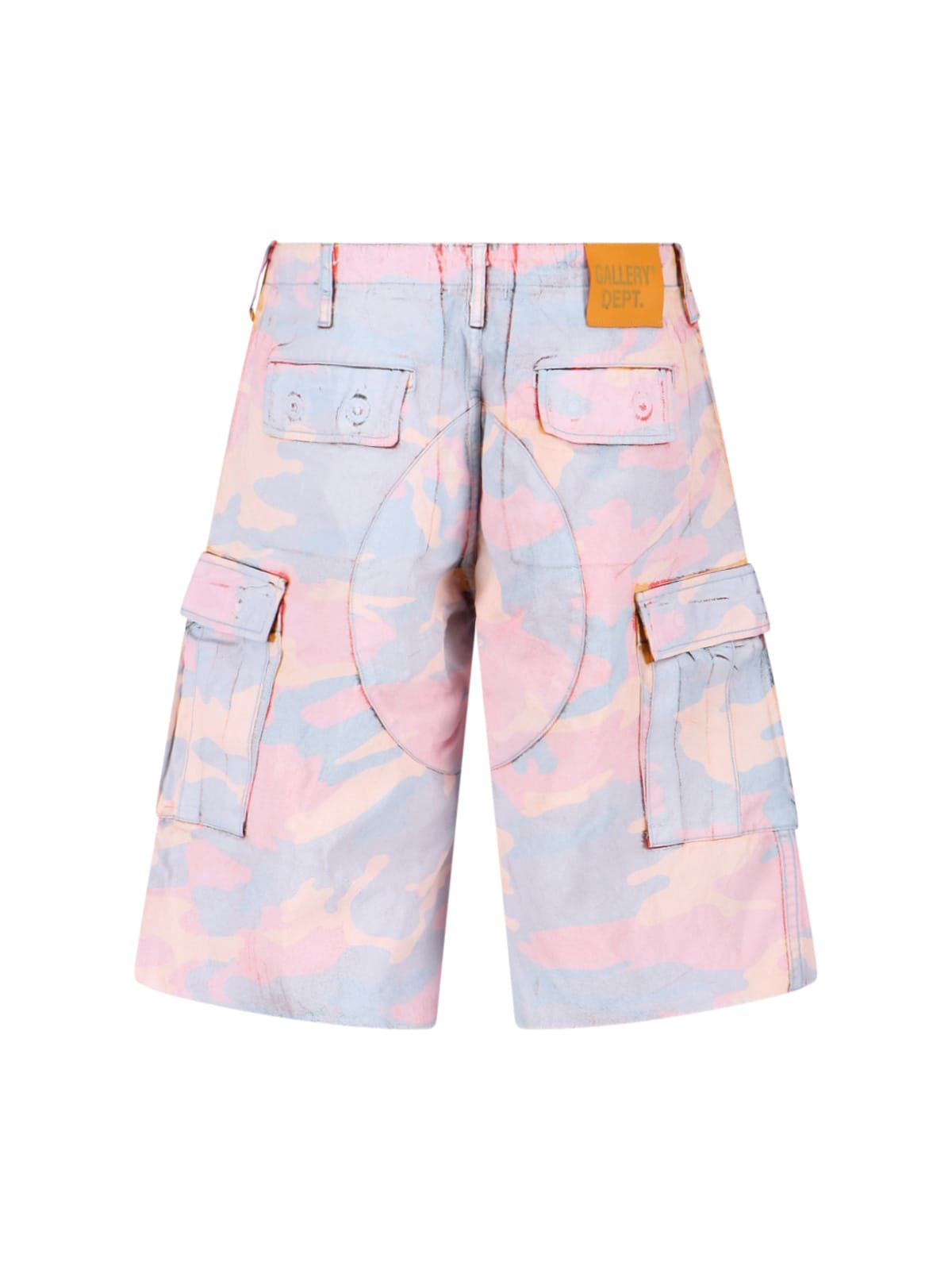 Gallery Dept. Straight-leg Camouflage-print Cotton-twill Cargo Shorts In Pink