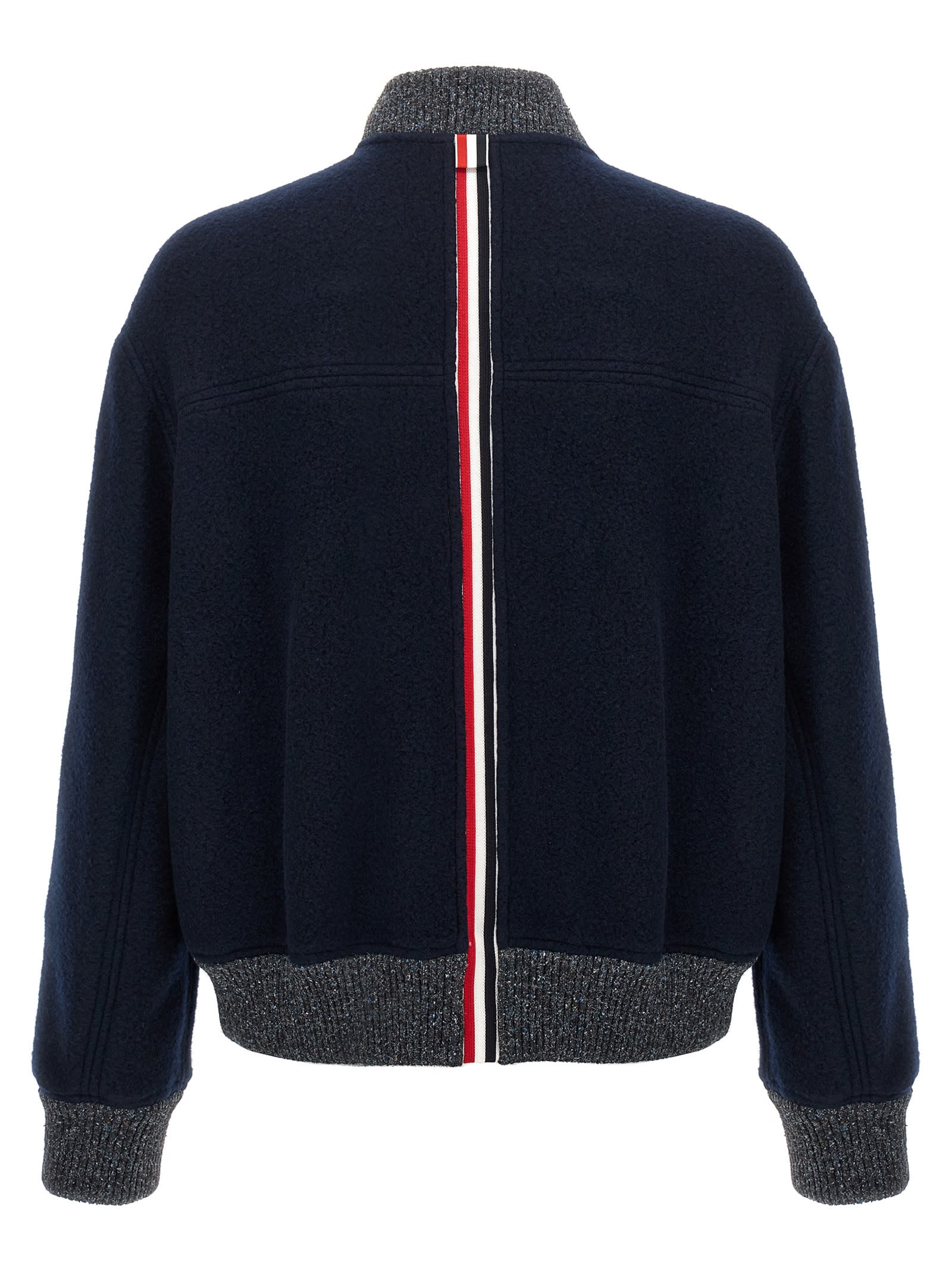 Shop Thom Browne Rwb Bomber Jacket In Blue