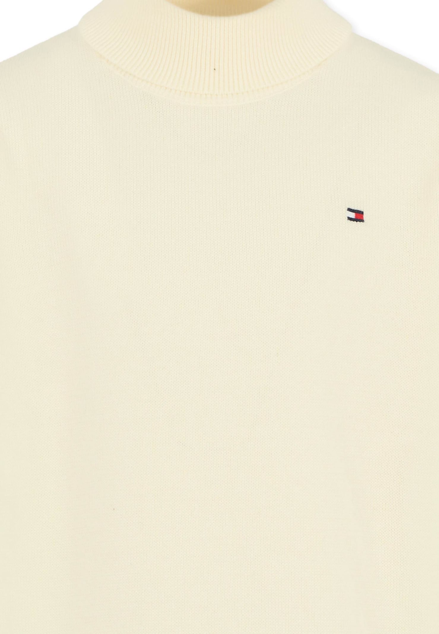 Tommy Hilfiger Ivory Turtleneck For Boy With Flag In White