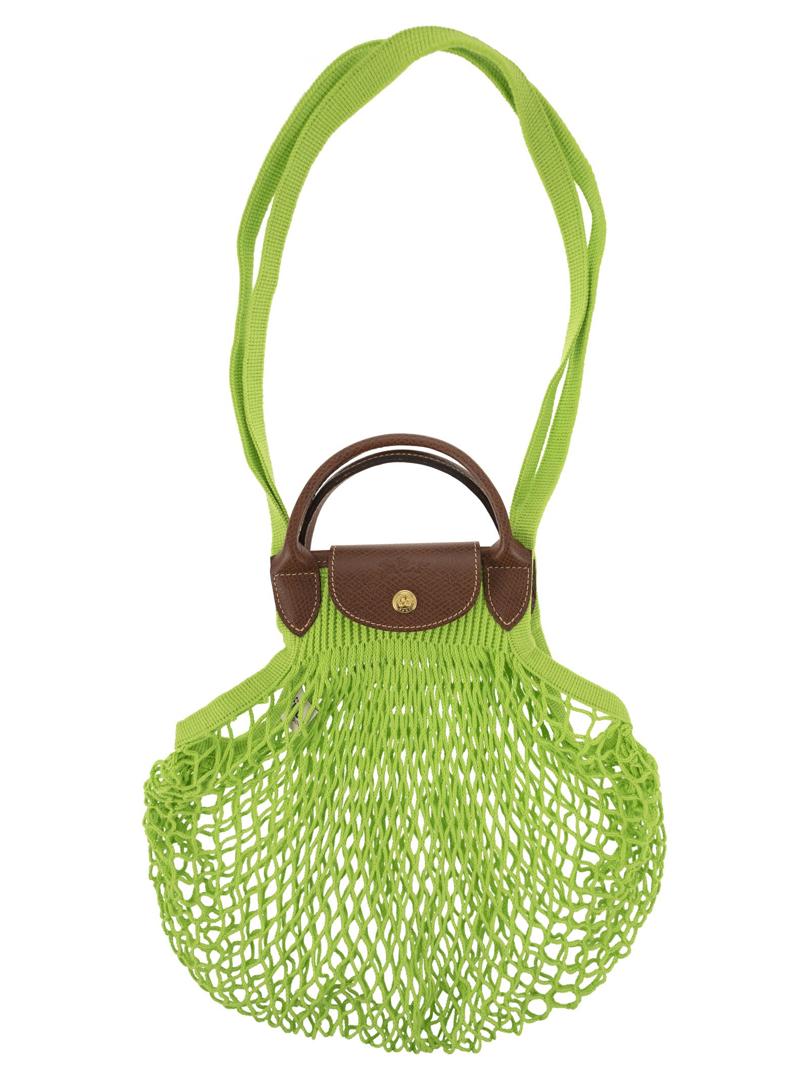 Shop Longchamp Le Pliage Filet - Top Handle Bag In Green